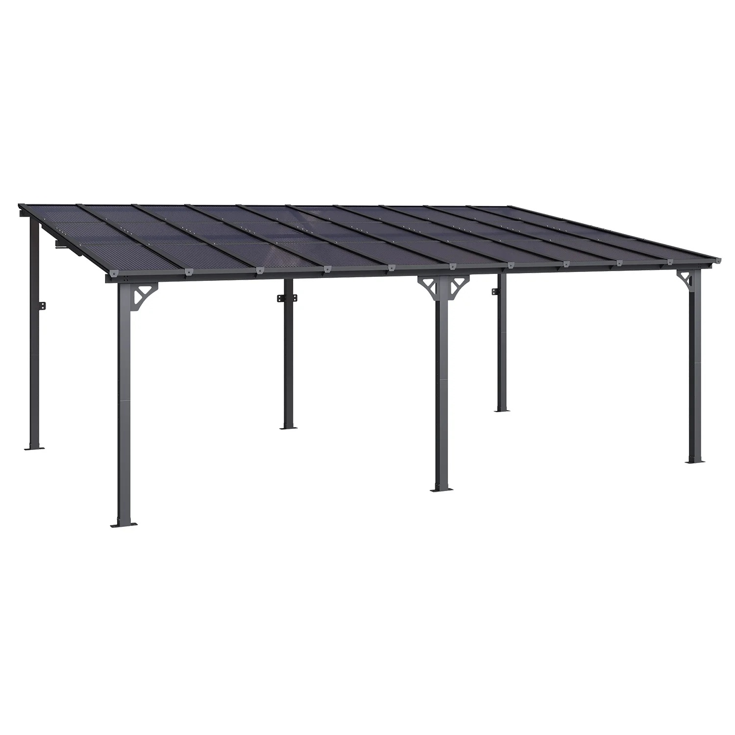 Sumnthink 10'x12' Gazebo for Patio, Gazebo Pergola with Sloped Roof, Large Wall-Mounted Heavy Duty Awnings, for Patio, Deck and Backyard - Image 19