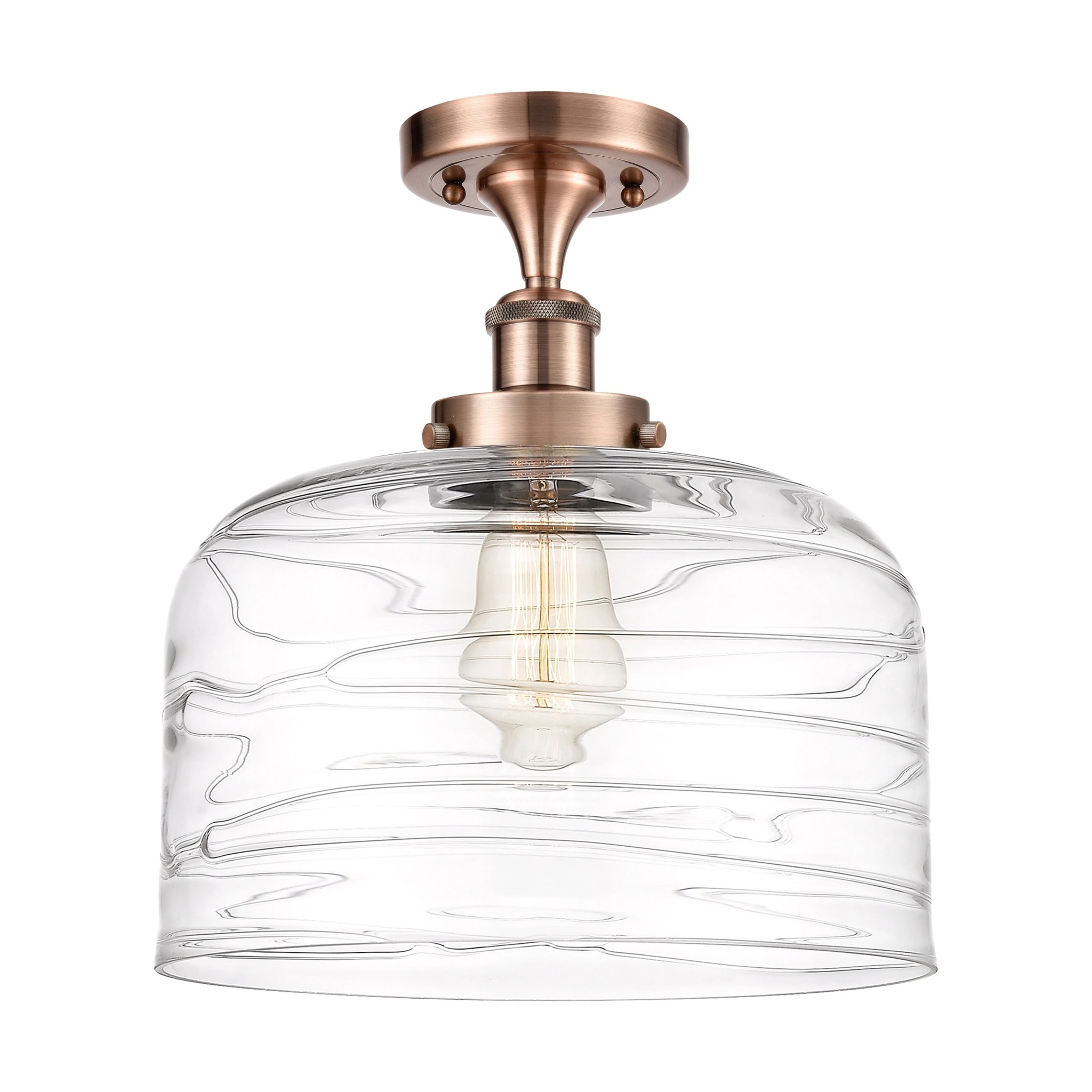 Innovations Lighting Ballston Urban Bell - 1 Light 12" Semi-Flush Mount Brushed Brass/Matte White - Image 12