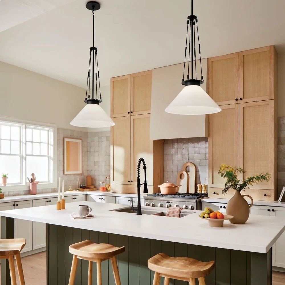 52581BK-Kichler Lighting-Albers - 1 Light Pendant-31.25 Inches Tall and 18.25 Inches Wide-Black Finish -Traditional Installation - Image 2