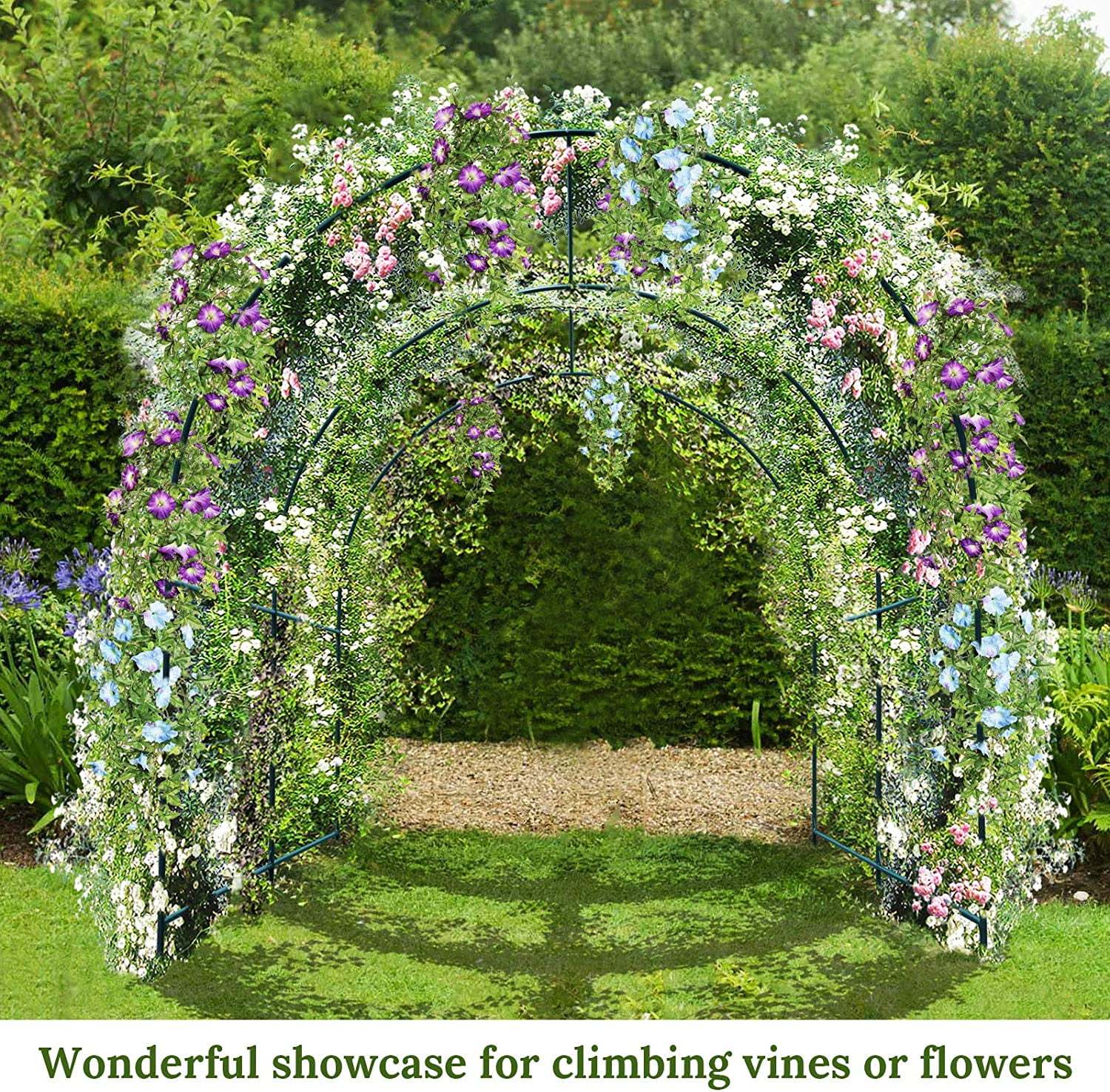 YardGrow Large Garden Support Arch Frame Climbing Plant Arch Arbor for Various Climbing Plant Roses Vines Birthday Wedding Party Decoration Pergola Frame (6.5 x 7 x 7.2ft) - Image 10