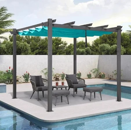 Outdoor Pergola with Adjustable Roof,Modern Metal Patio Aluminum Pergola,Reinforced Frame Outdoor Shelter with Sun Shade Canopy,Shade Cover for Garden,Backyard and Deck - Image 25