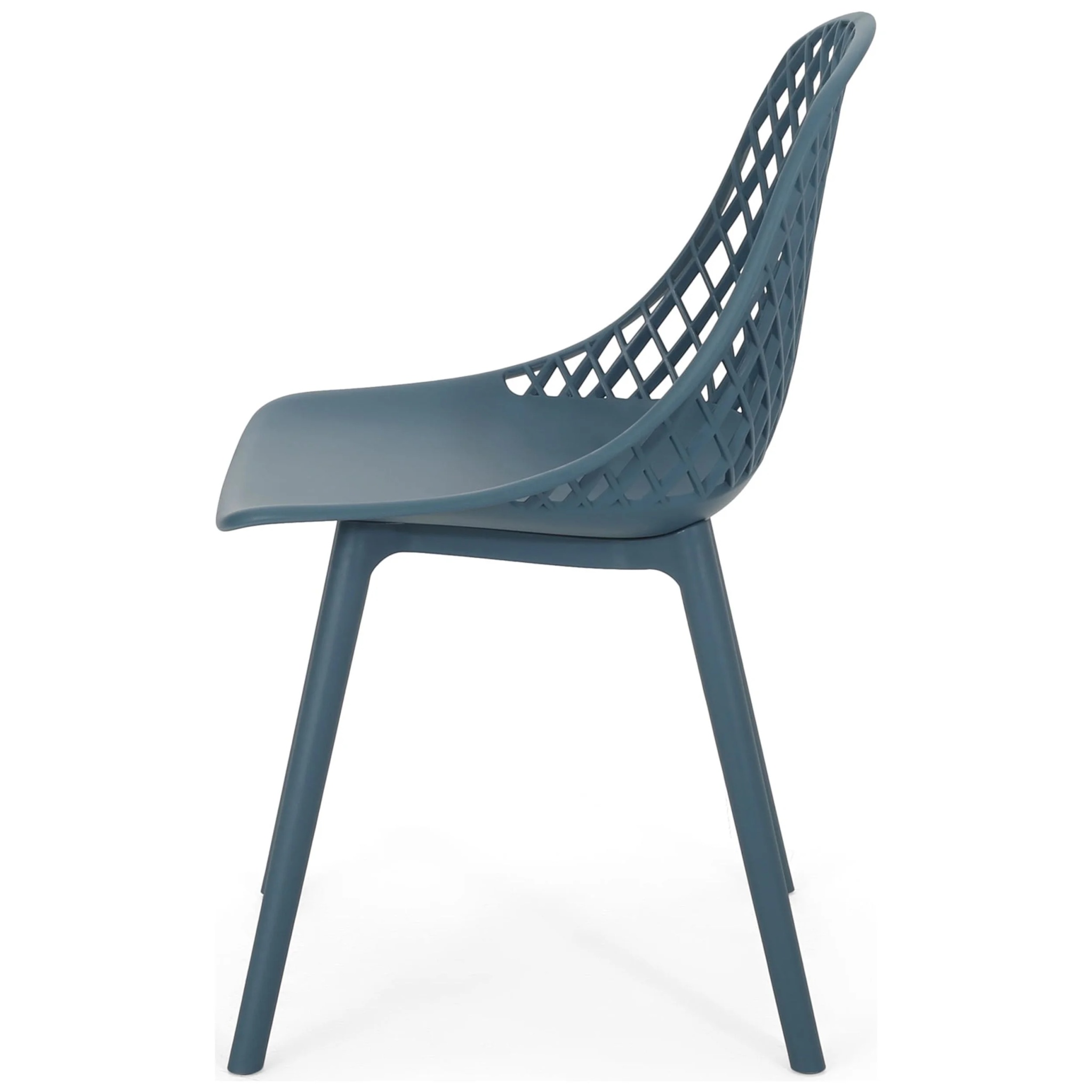 Noble House Lily Plastic Patio Dining Side Chair in White (Set of 4) - Image 14