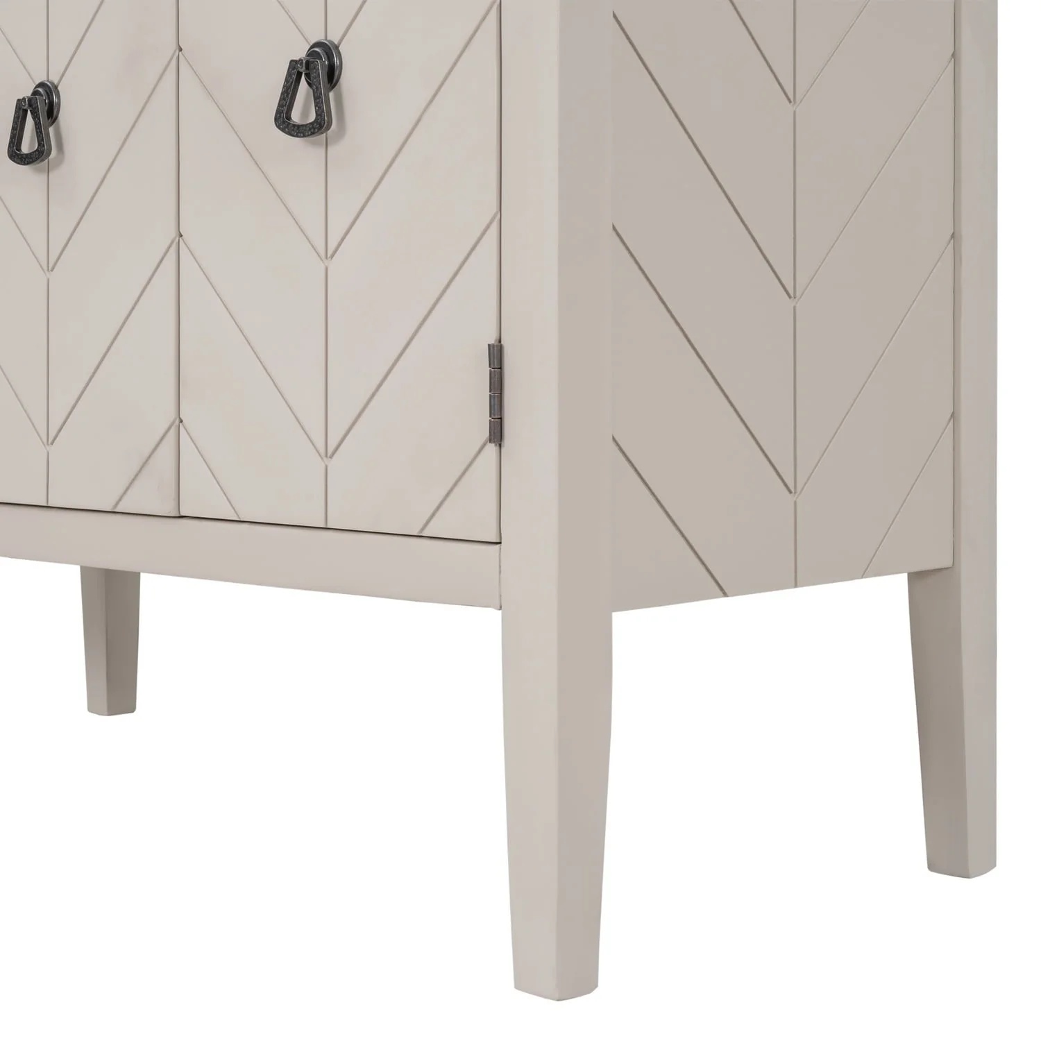 Ouyessir Solid Wood Buffet Sideboard Entry Console Table ,Antique Storage Cabinet with Doors and Adjustable Shelf, for Living Room , Dining Room, Kitchen, 37" Lx15.7 Wx31.5 H,Cream White - Image 9