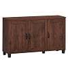 Costway 3-Door Buffet Sideboard Storage Credenza Cabinet Console Adjustable Shelf White Wash - Image 2