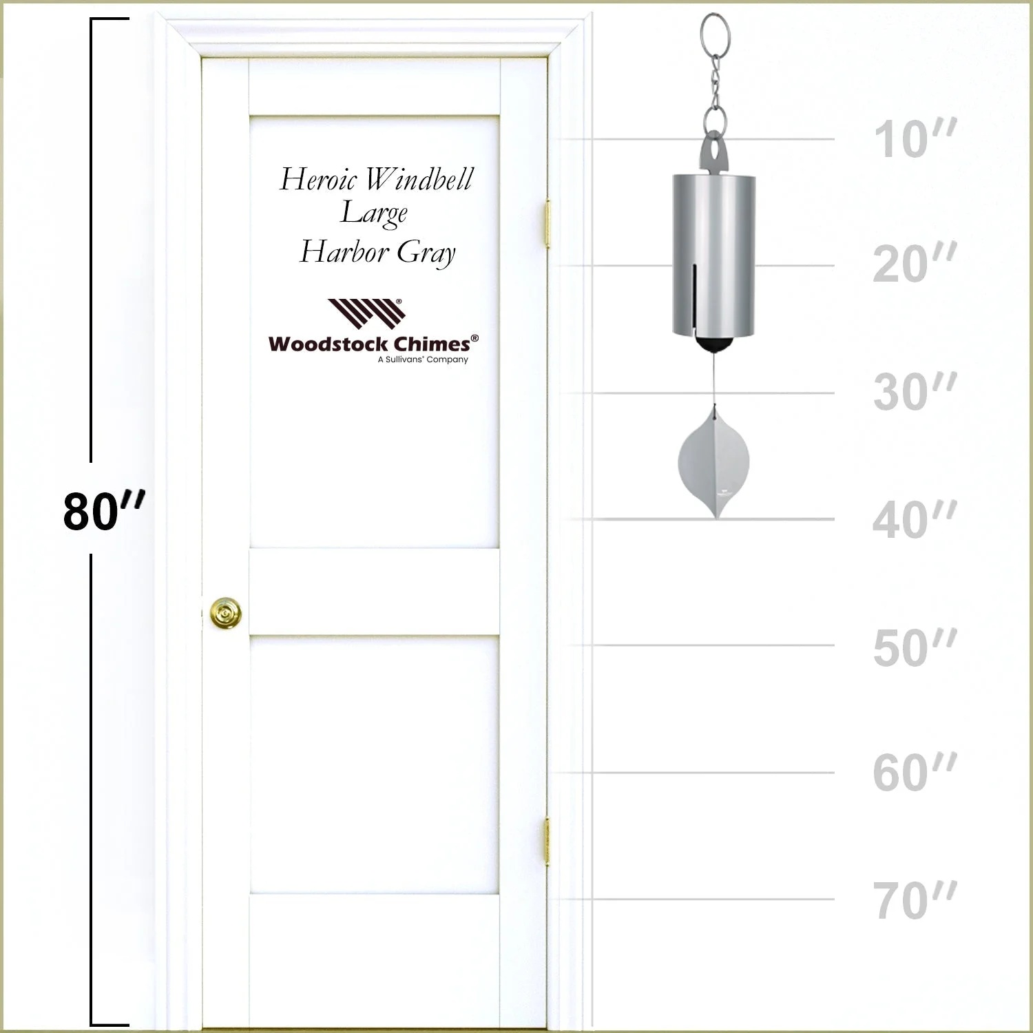 Woodstock Windchimes Heroic Windbell Harbor Gray, Wind Chimes For Outside, Wind Chimes For Garden, Patio, and Outdoor D-cor, 40"L - Image 7