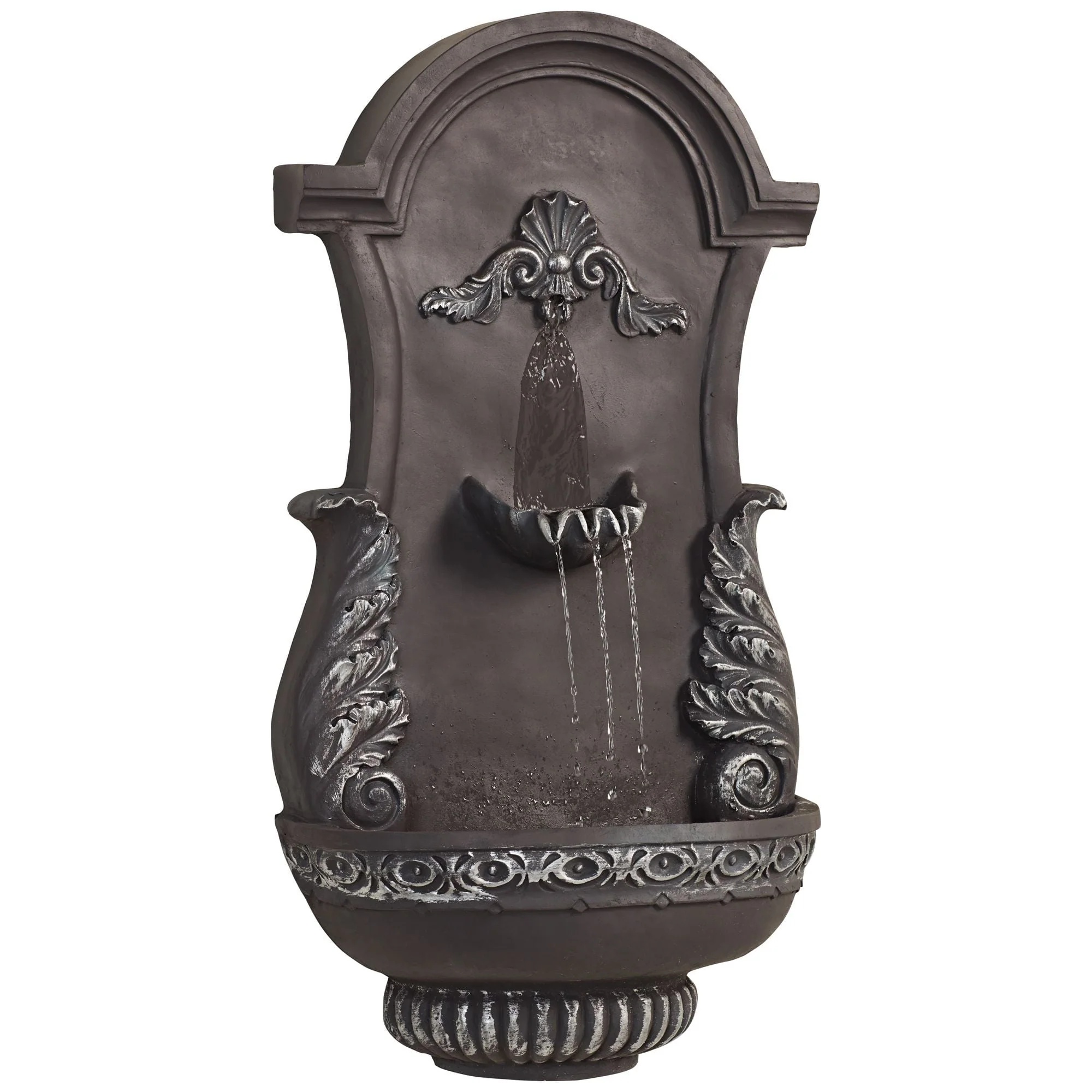 John Timberland Tivoli Grey Ornate Rustic Outdoor 2 Tier Outdoor Wall Water Fountain 33" for Yard Backyard Garden Patio Home Deck Porch House Exterior - Image 6