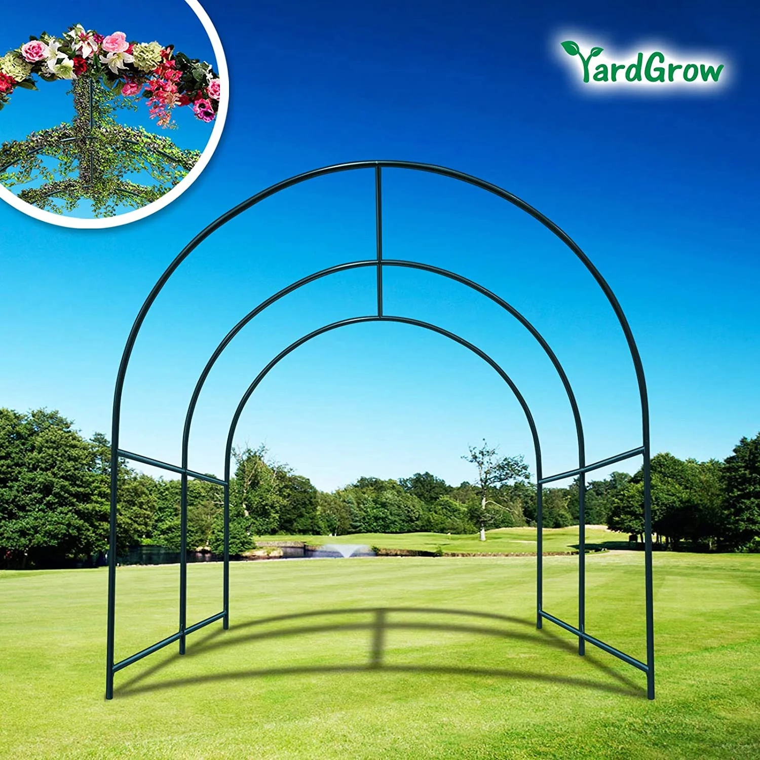 YardGrow Large Garden Support Arch Frame Climbing Plant Arch Arbor for Various Climbing Plant Roses Vines Birthday Wedding Party Decoration Pergola Frame (6.5 x 7 x 7.2ft) - Image 27