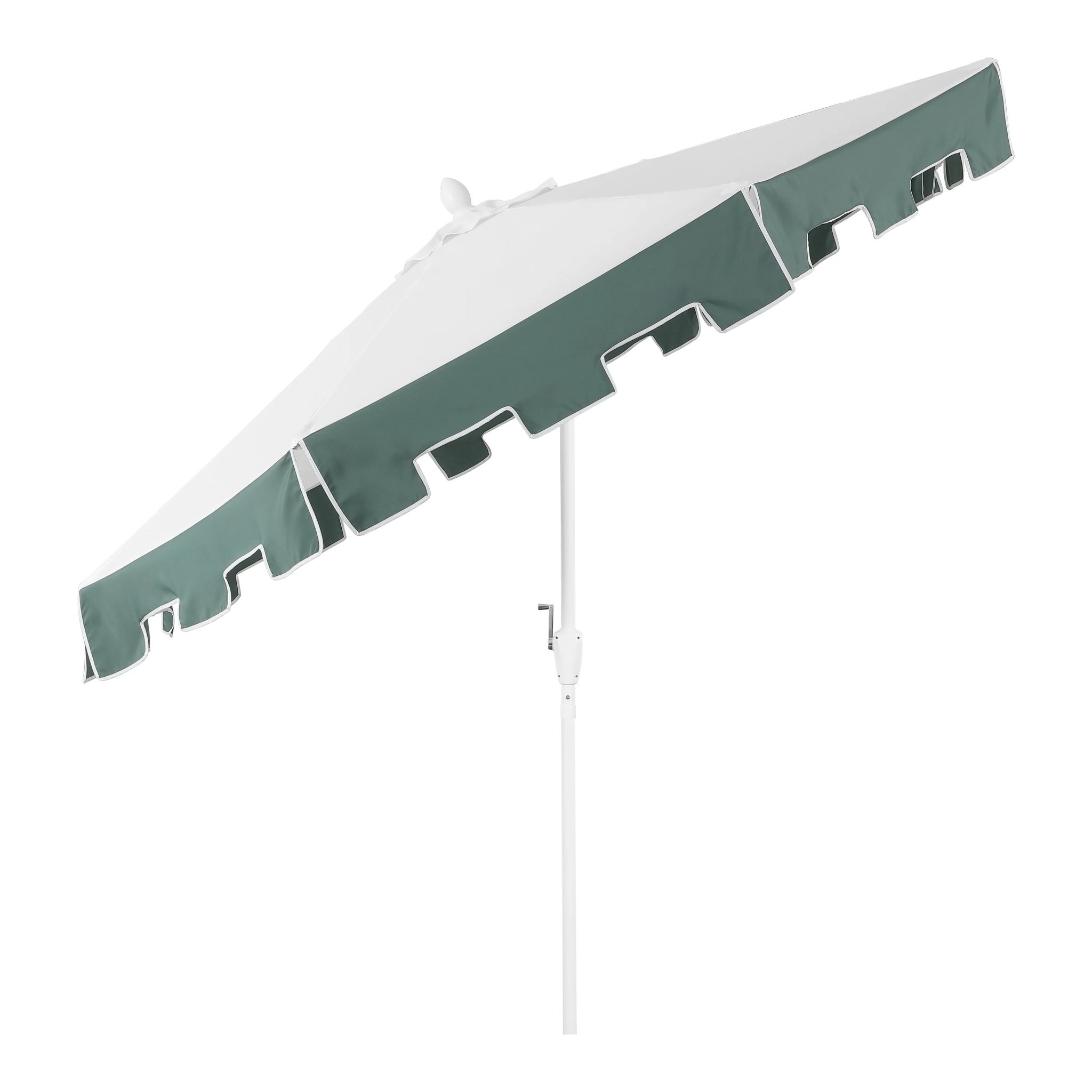 JONATHAN Y Baiona 9 ft. Market Patio Umbrella, Classic Mid-Century with UV Protection, Auto-Tilt, Crank and Wind Vent, White/Coral Pink - Image 17