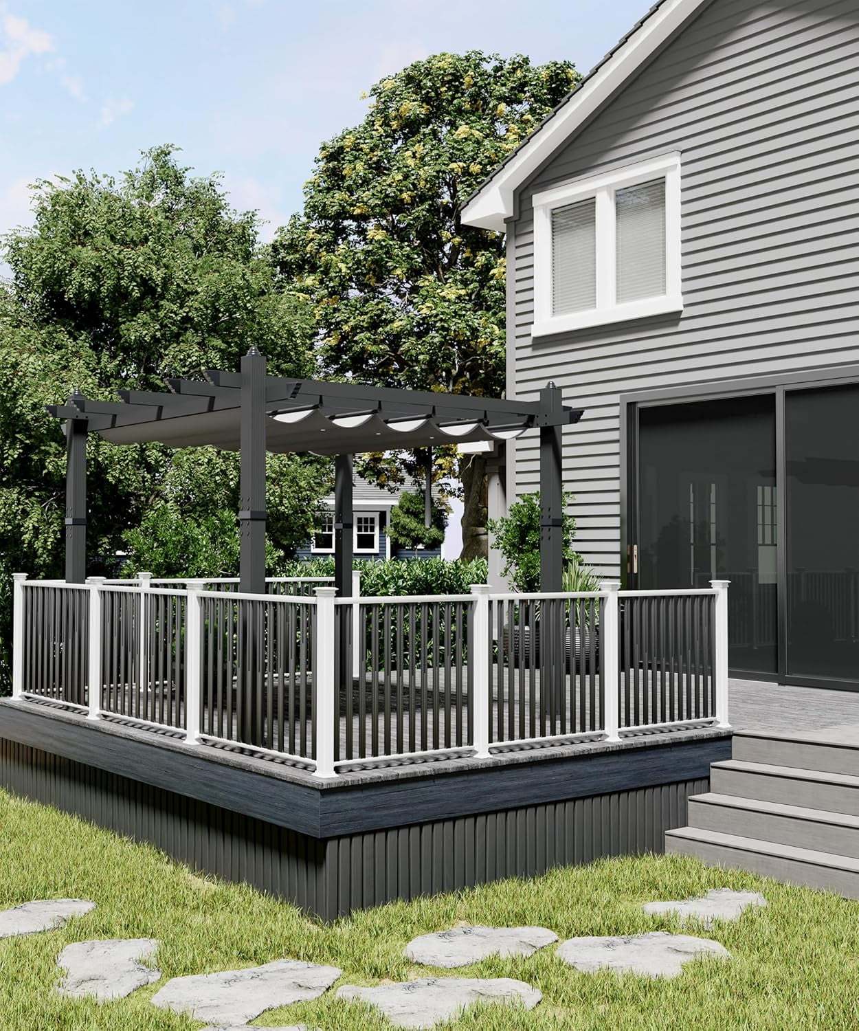 Outdoor Pergola with Adjustable Roof,Modern Metal Patio Aluminum Pergola,Reinforced Frame Outdoor Shelter with Sun Shade Canopy,Shade Cover for Garden,Backyard and Deck - Image 24