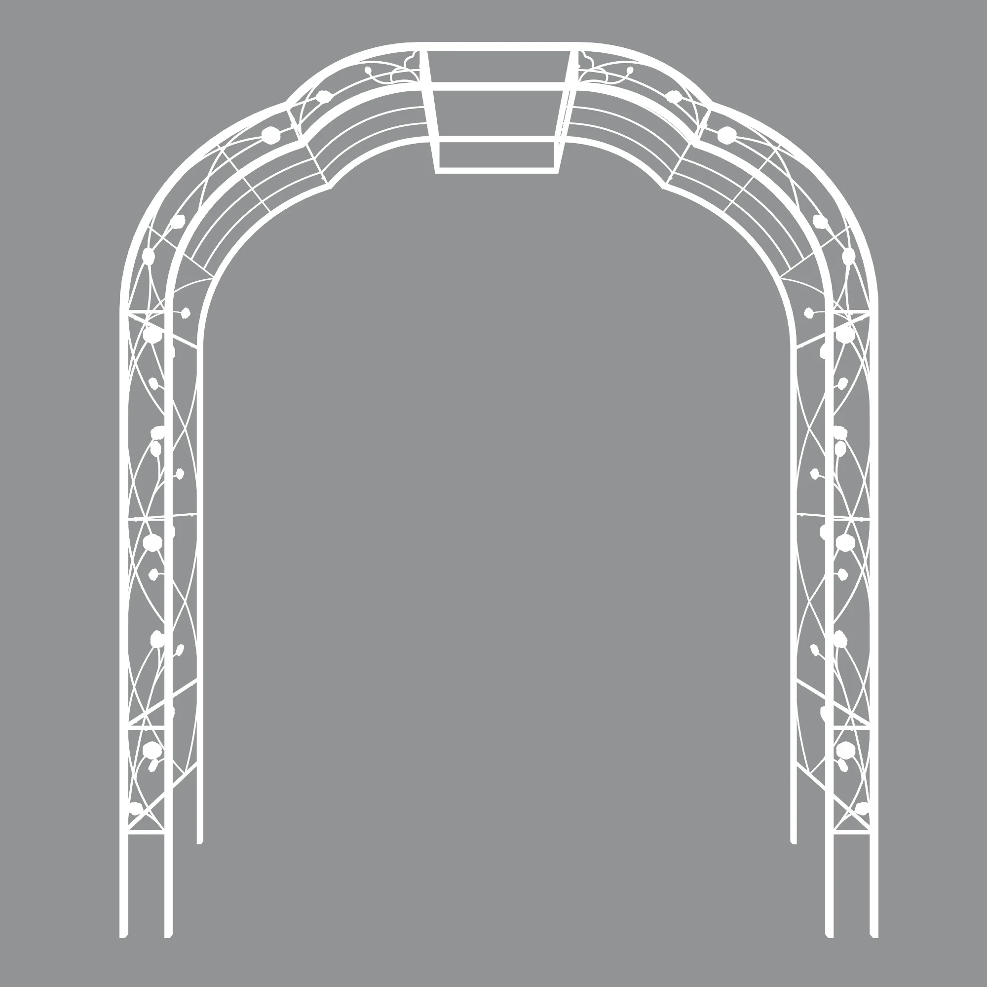 Yoneston 98.4"H Metal Garden Arch Trellis, Garden Arbor Trellis Support Rose Arch for Outdoor Plant Climbing or Wedding Decor, Black - Image 13