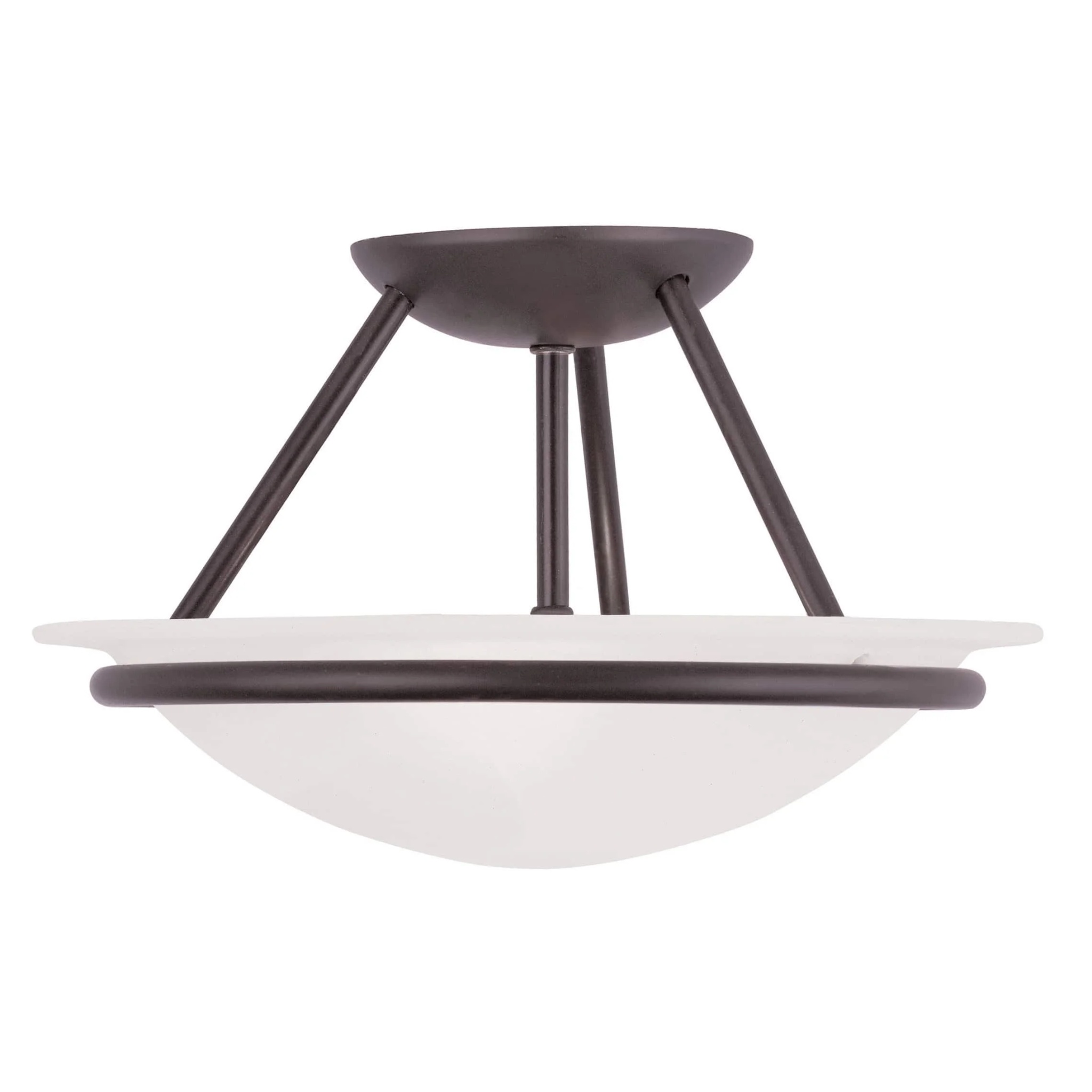 Livex Lighting Newburgh Black/White Stainless Steel/Alabaster Glass Ceiling Mount - Image 11