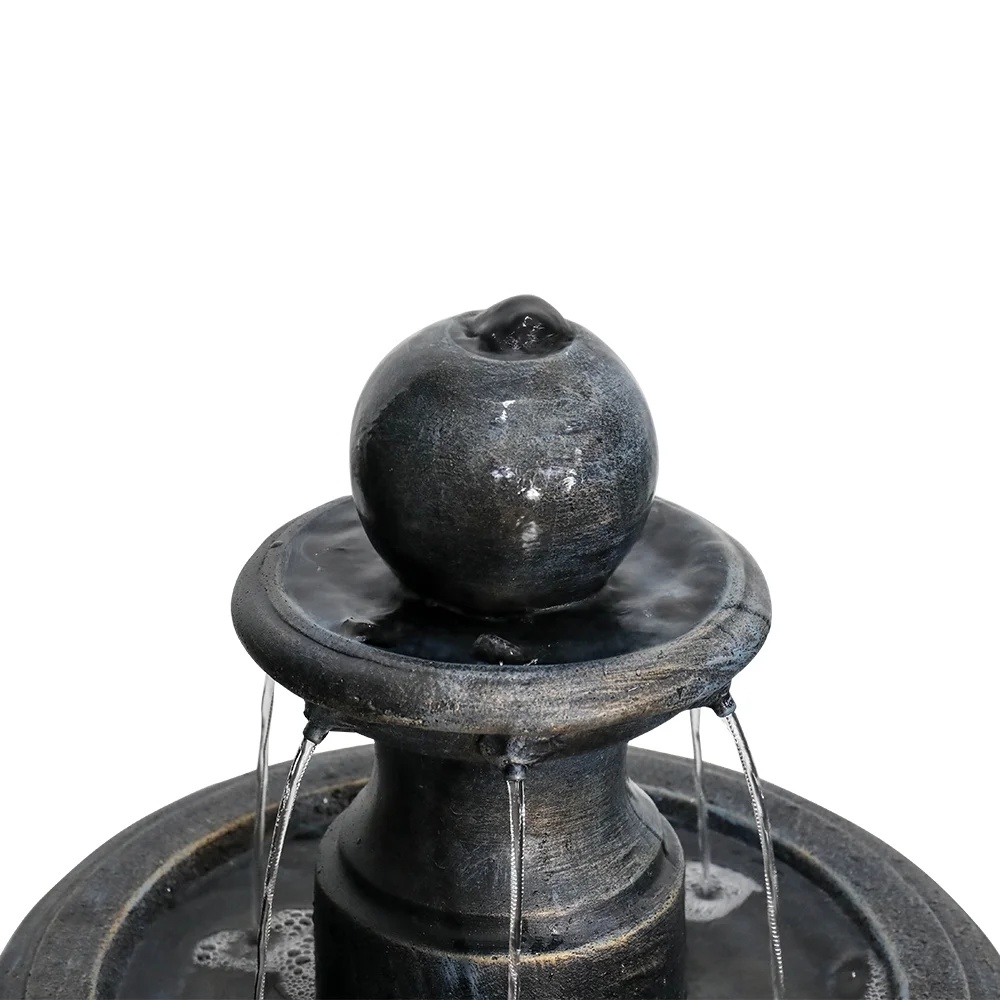 2 Tiered Floor Waterfall Fountain with Pump for Outdoor Patio Garden - Image 6