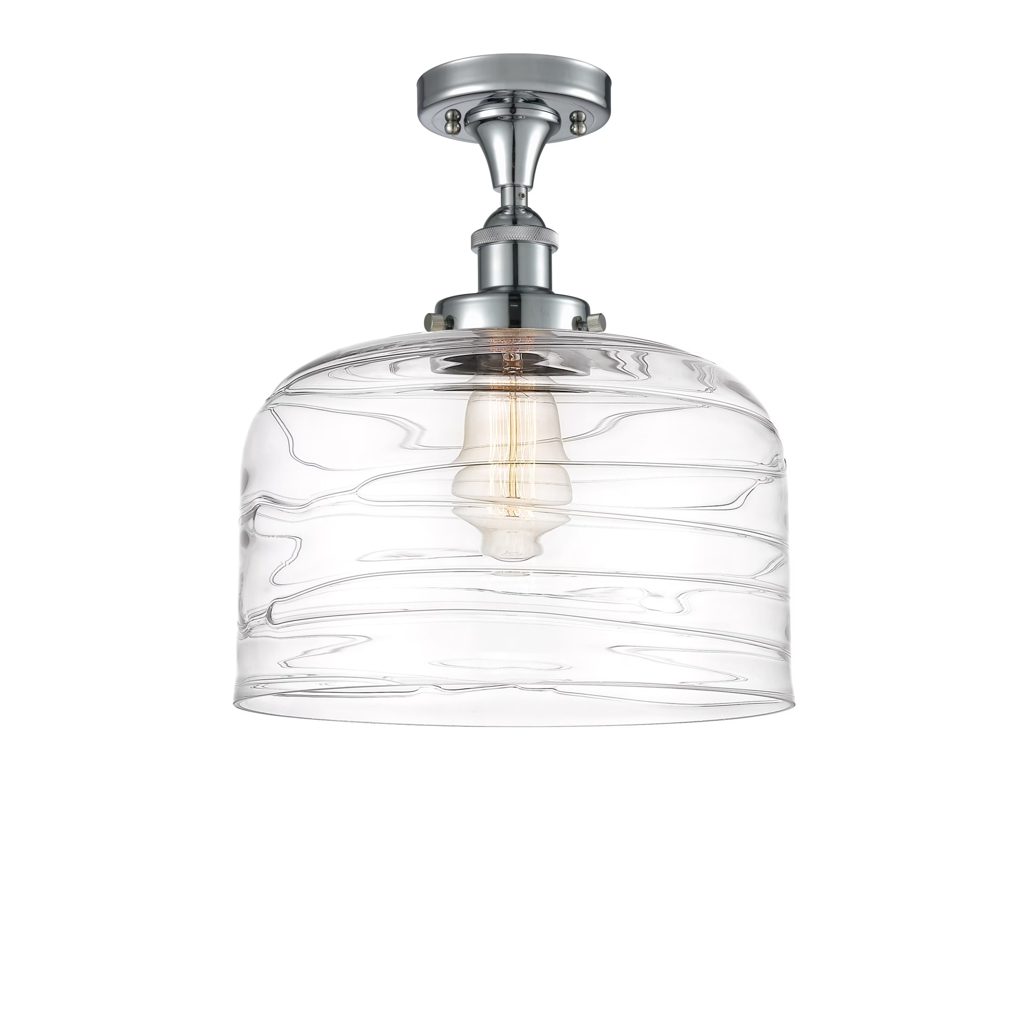 Innovations Lighting Ballston Urban Bell - 1 Light 12" Semi-Flush Mount Brushed Brass/Matte White - Image 10