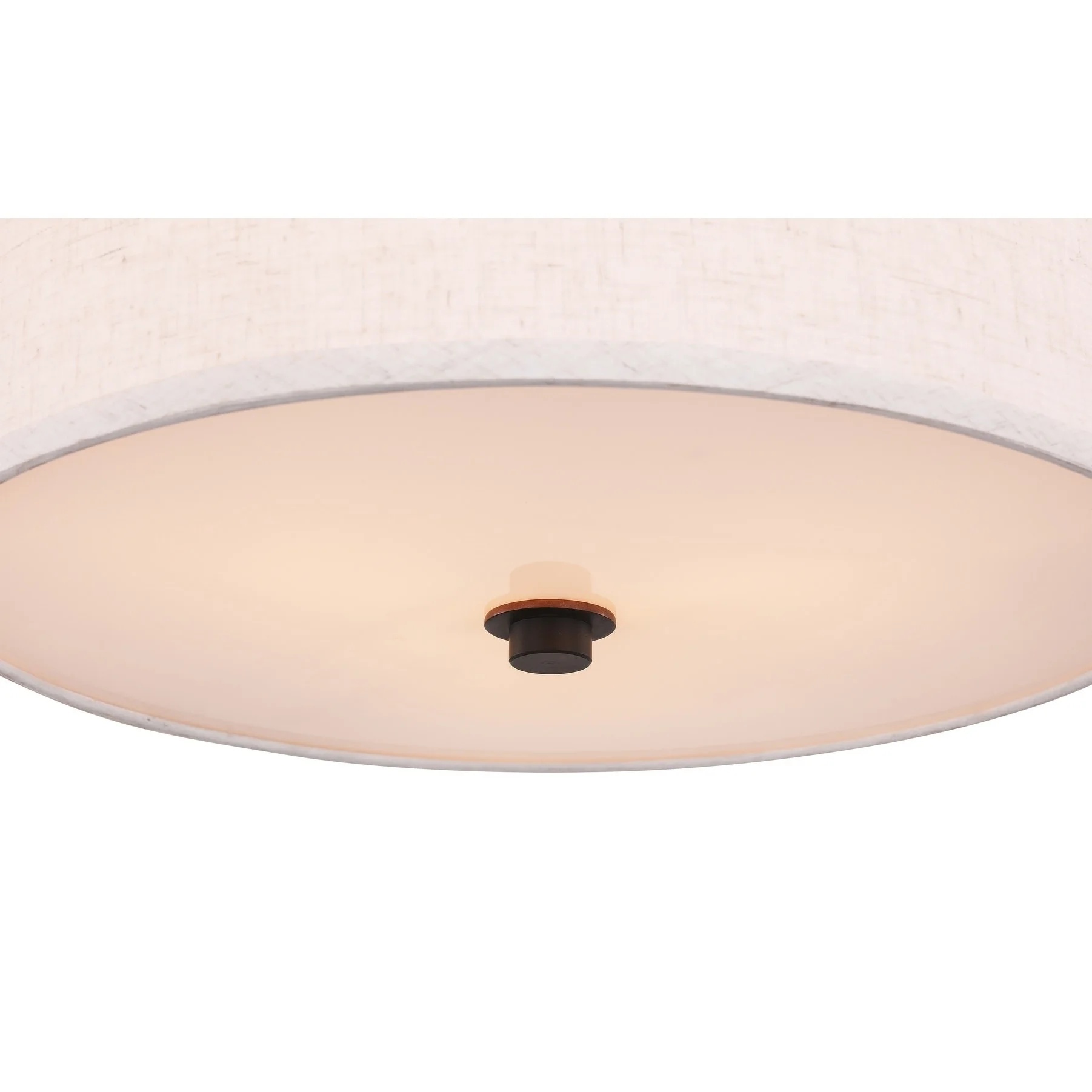 Woodbridge Lighting Drum 3-Light Fabric LED Semi-Flush Mount in Nickel/Gray - Image 9
