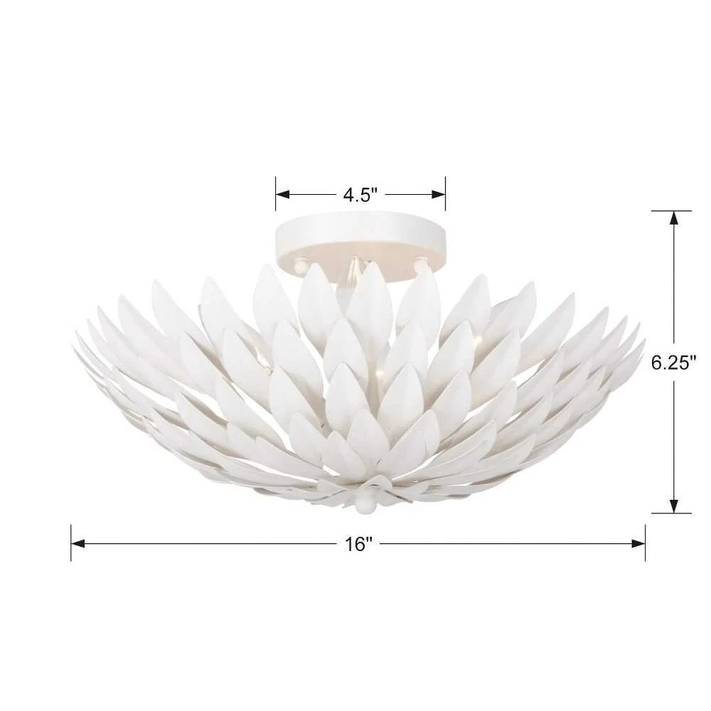 505-MT-Crystorama Lighting-Broche - Four Light Flush Mount in Traditional and Contemporary Style - 16 Inches Wide by 6.25 Inches High-Matte White - Image 14