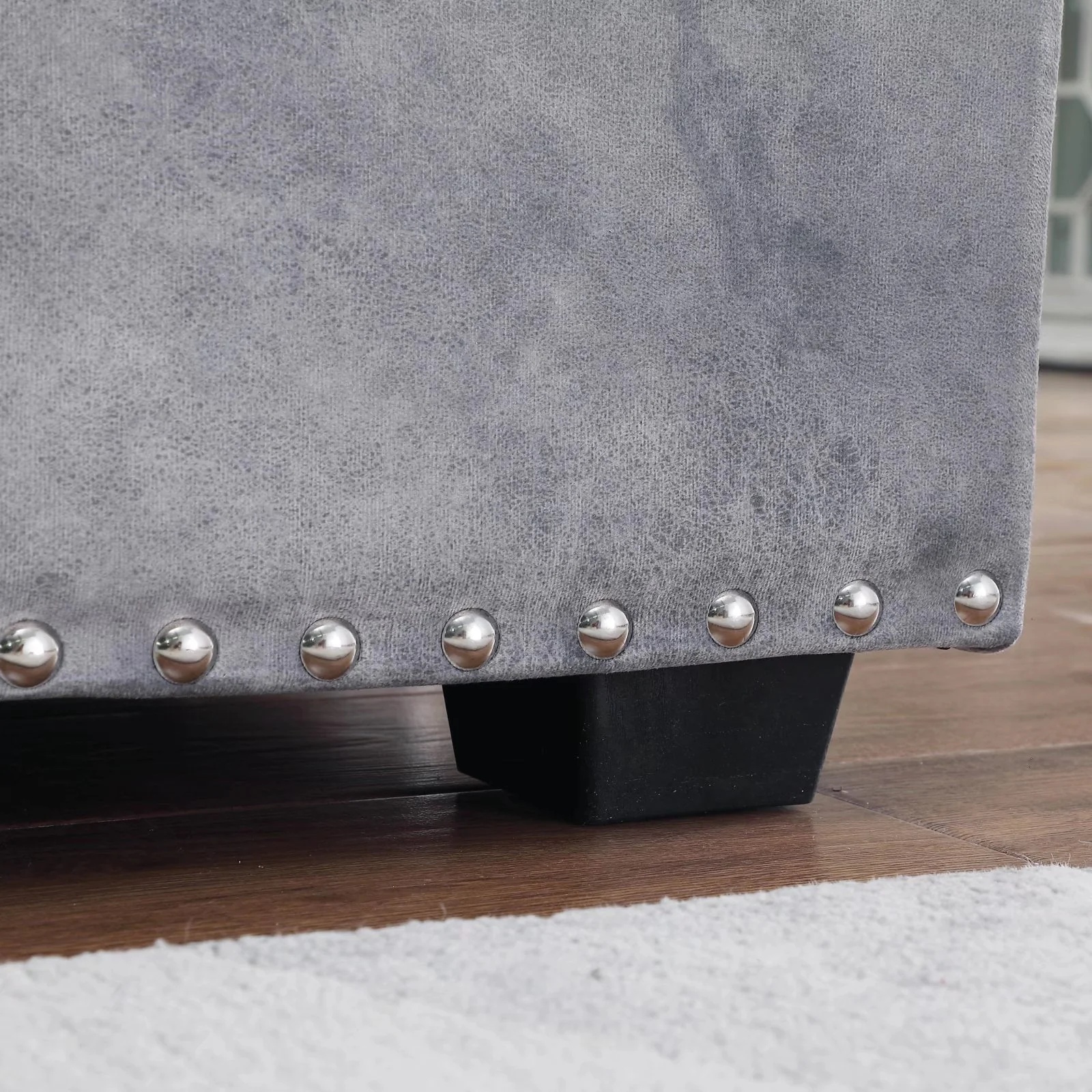 Morden Fort Sectional Sleeper Sofa with Storage & Reversible L Shape Velvet Gray - Image 4