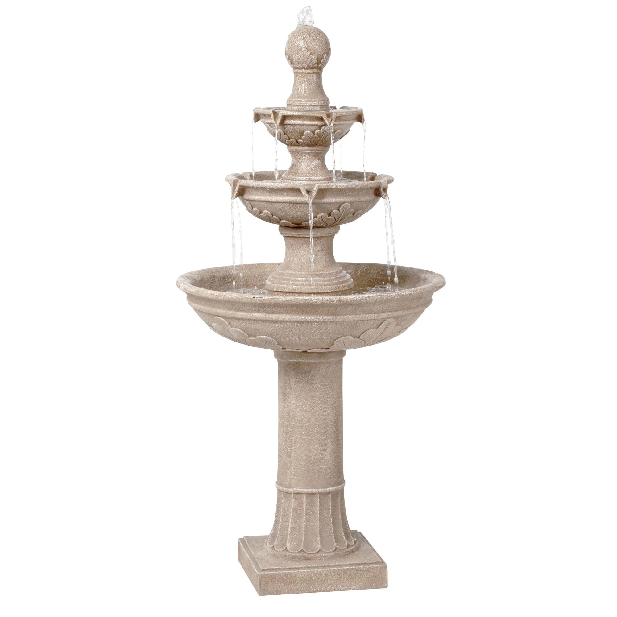 John Timberland Stafford Rustic 3 Tier Cascading Bubbler Outdoor Floor Water Fountain 48" for Yard Garden Patio Home Deck Porch House Exterior Balcony - Image 7