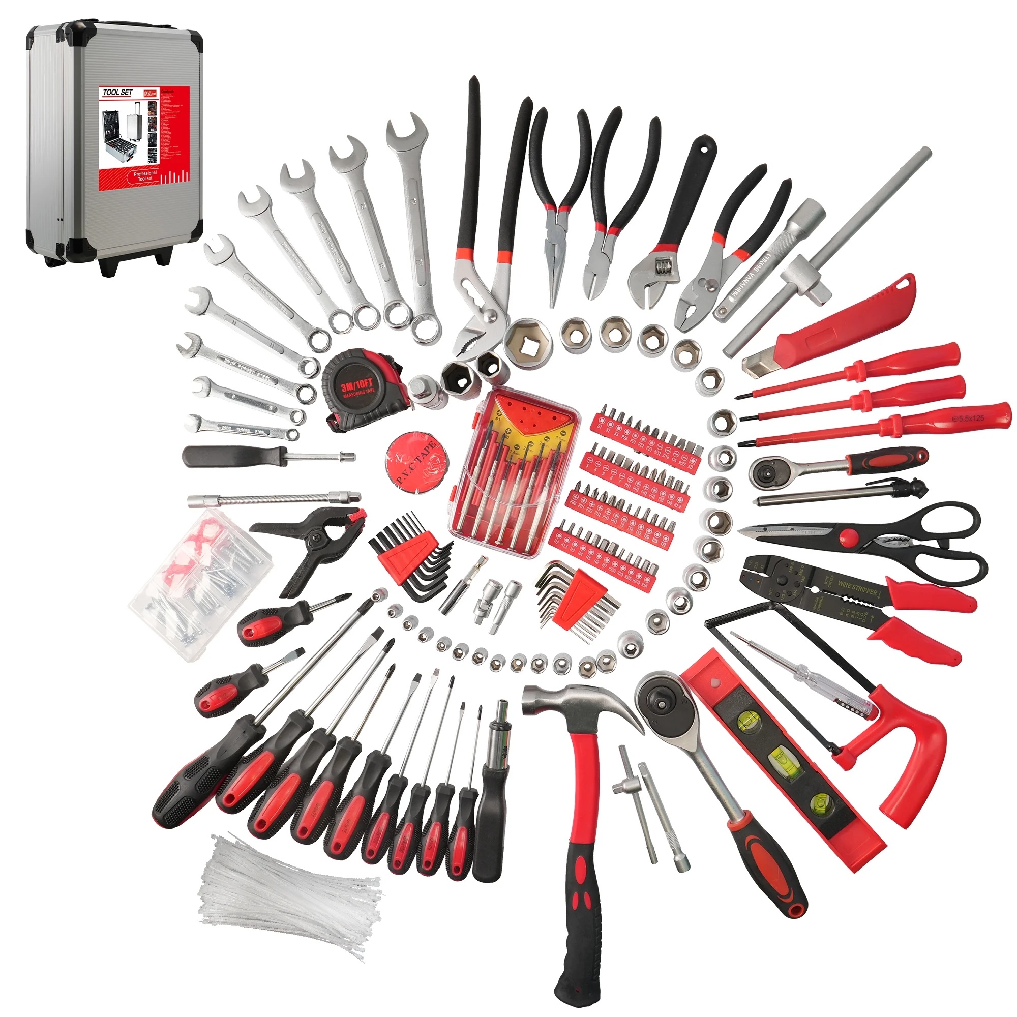 515-Piece Tool Set with Rolling Toolbox, Aluminum Trolley Case for Home, DIY Projects, Garden & General Maintenance - Image 3