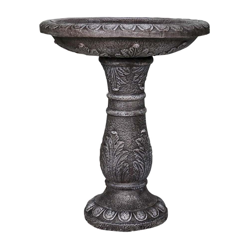 24.4 Inch Height Outdoor Bird Bath - Fibre Reinforced Concrete Large Bird Bath Stylish with Modern Pedestal for Garden, Patio, Lawn, Backyard - Image 7
