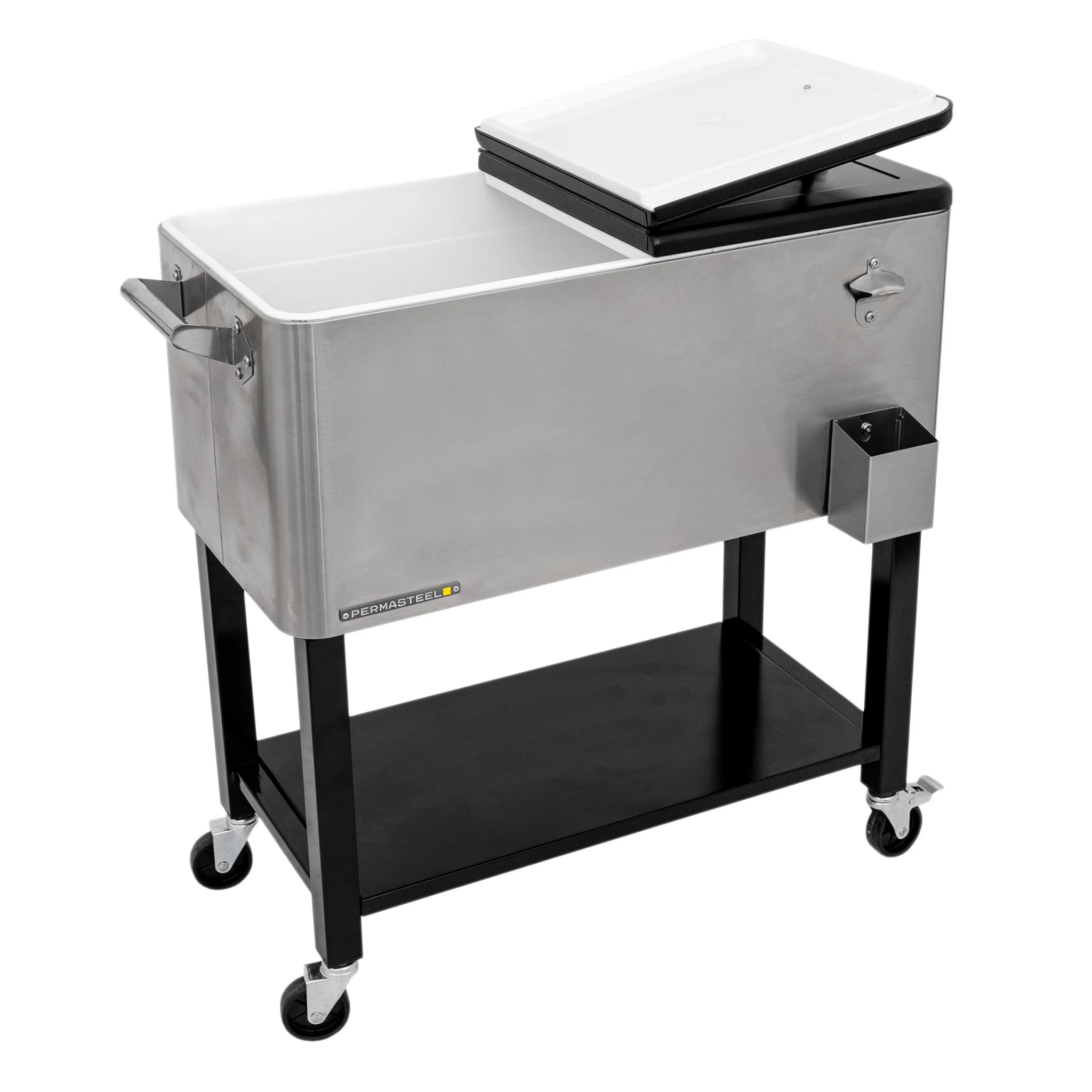 Permasteel 80-Qt Outdoor Steel Patio Cooler with Removable Basin, Rolling Cooler with Wheels, Teal Green - Image 28