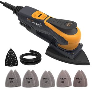 MAXXT Mouse Sander, 350W Sander Tool with Advanced Dust Collection System, Low Vibration Detail Sander for Efficient Woodworking, Tight Spaces Sanding, and Polishing