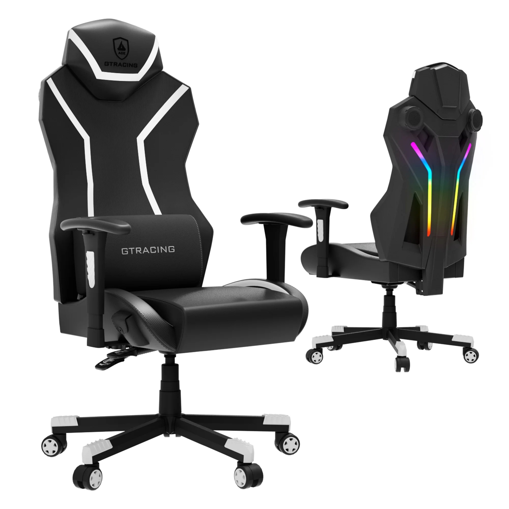 GTRACING LUFT-600 Gaming Chair with Bluetooth Speakers and LED Lighting, White - Image 8