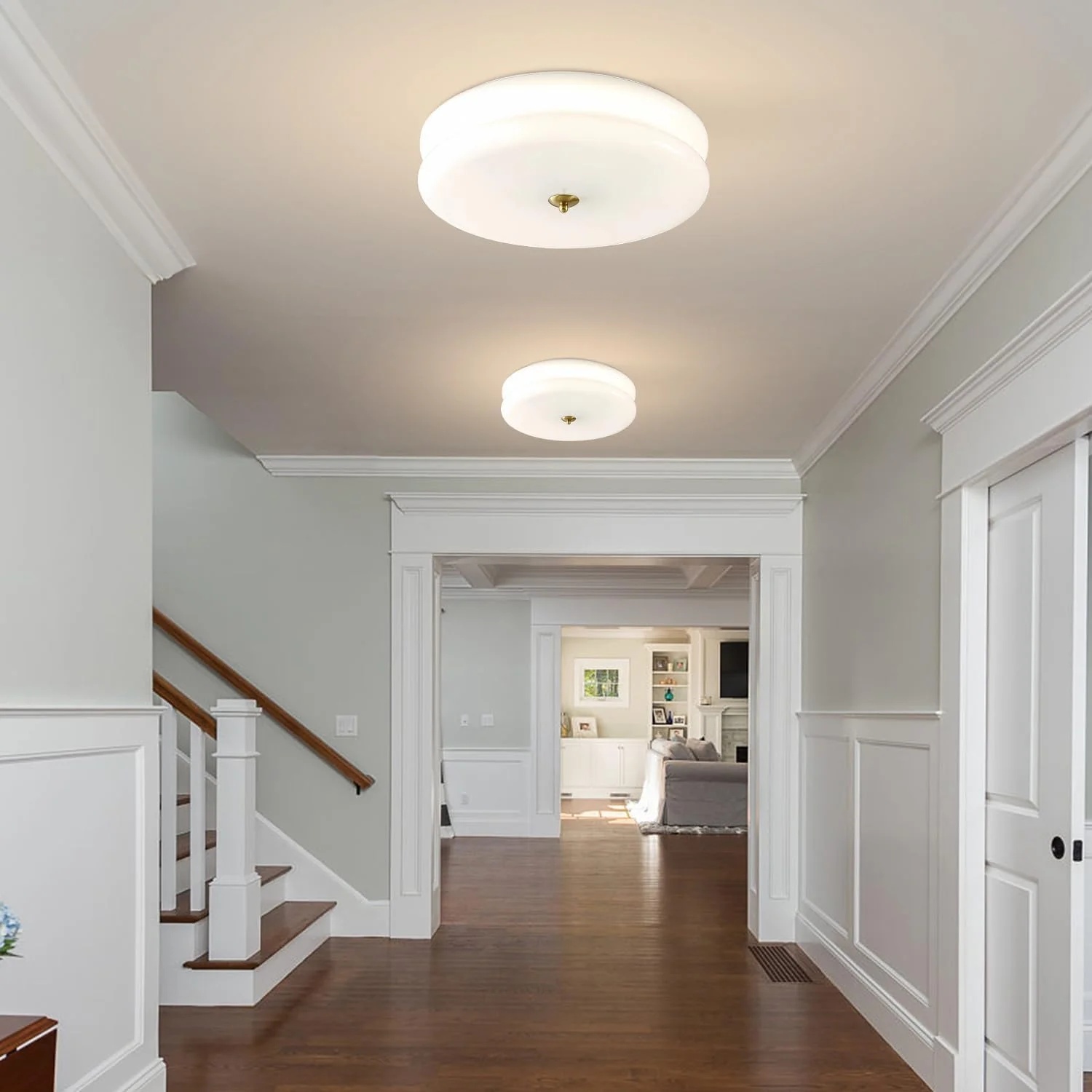 KCO Lighting Mid Century Modern LED Ceiling Lights Mint Green Glass Ceiling Lamp Large Hallway Ceiling Light - Image 20
