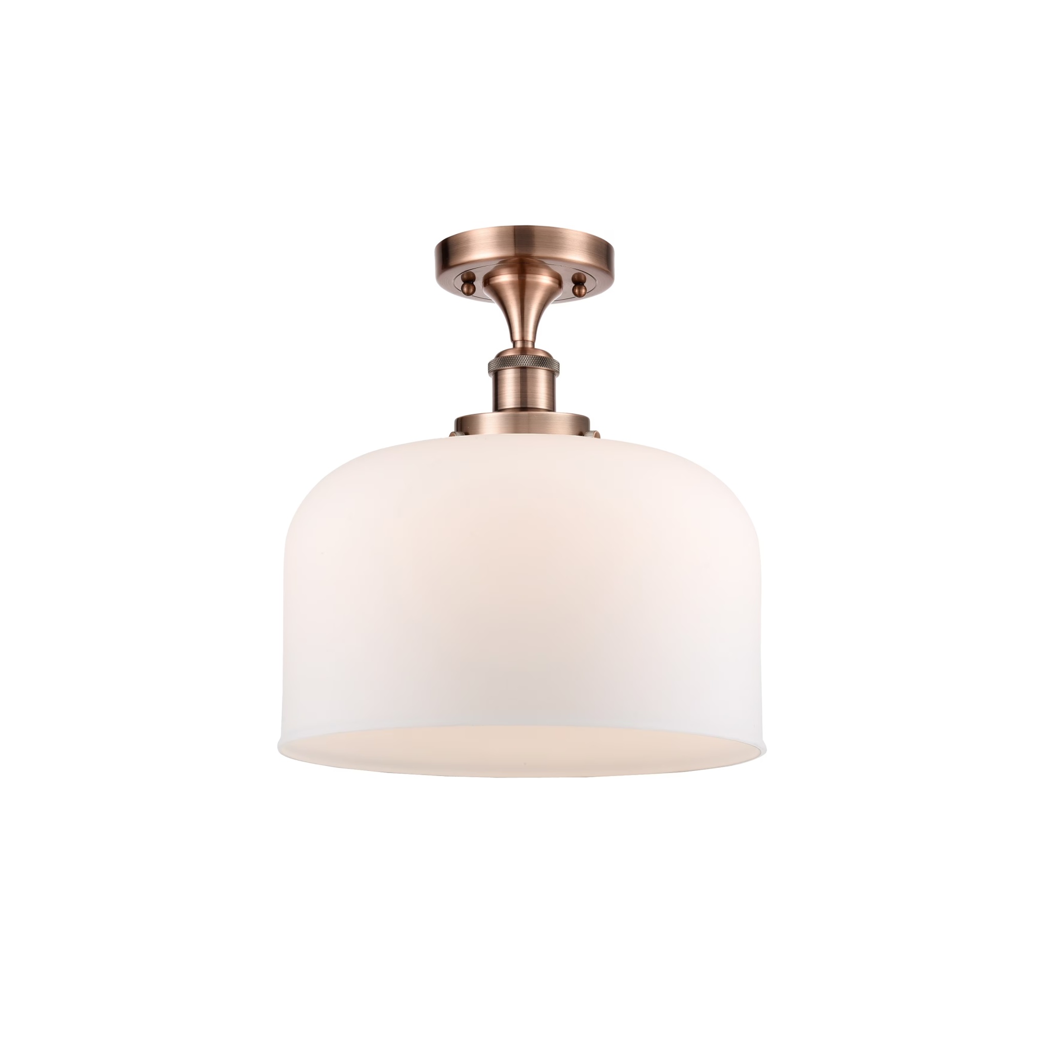 Innovations Lighting Ballston Urban Bell - 1 Light 12" Semi-Flush Mount Brushed Brass/Matte White - Image 23