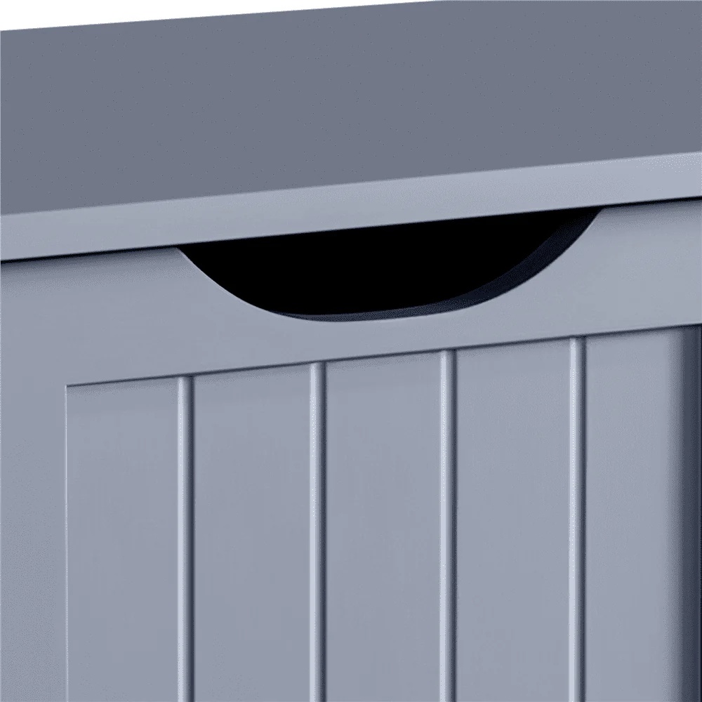 Easyfashion Wooden Bathroom Cabinet Bathroom Storage Unit with 4 Drawers, Gray - Image 10
