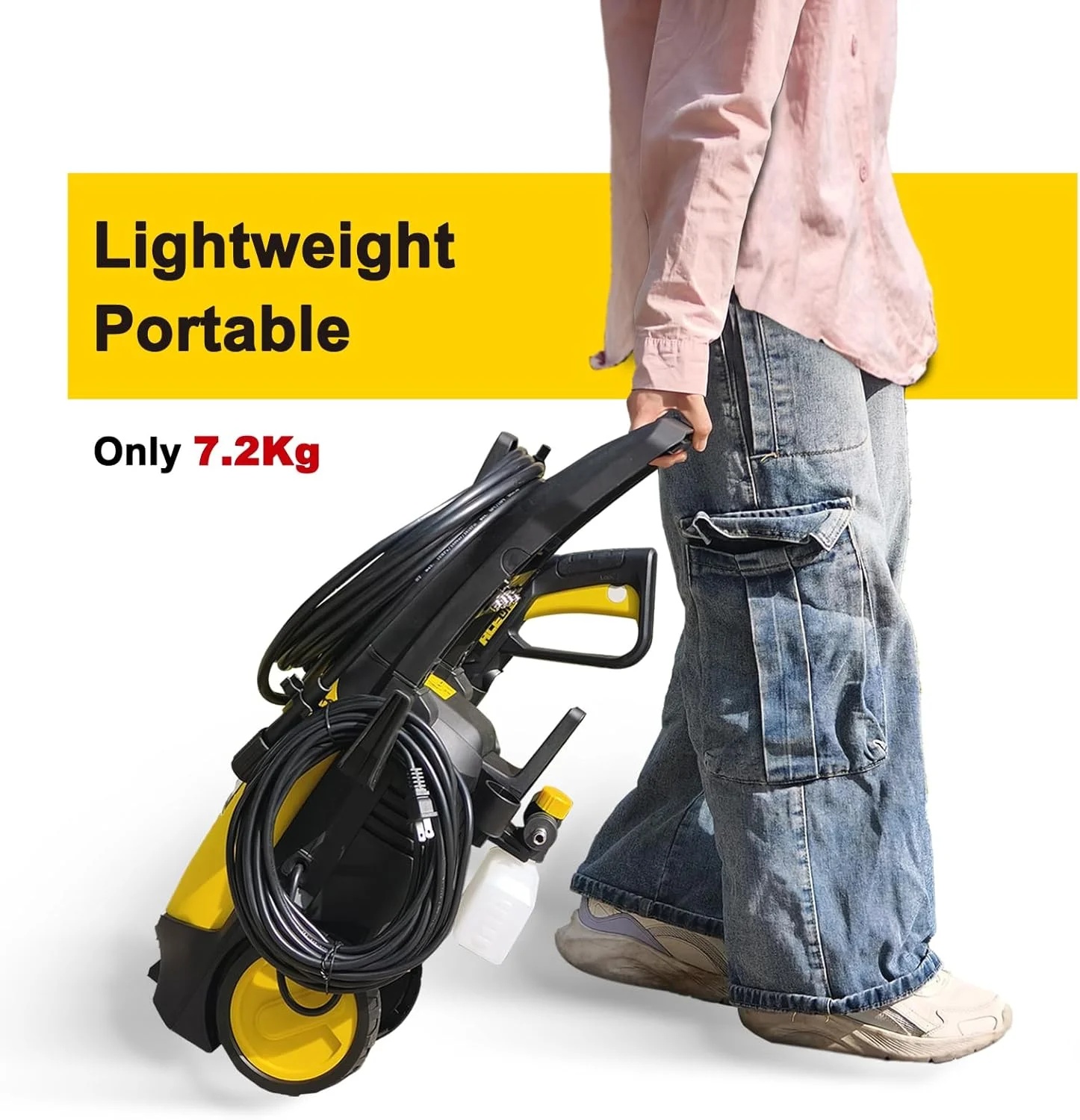 Aceup Energy 4000 PSI 2.6GPM Portable Electric Pressure Washer for Cars Fences Patios Driveways, Lightweight - Image 5