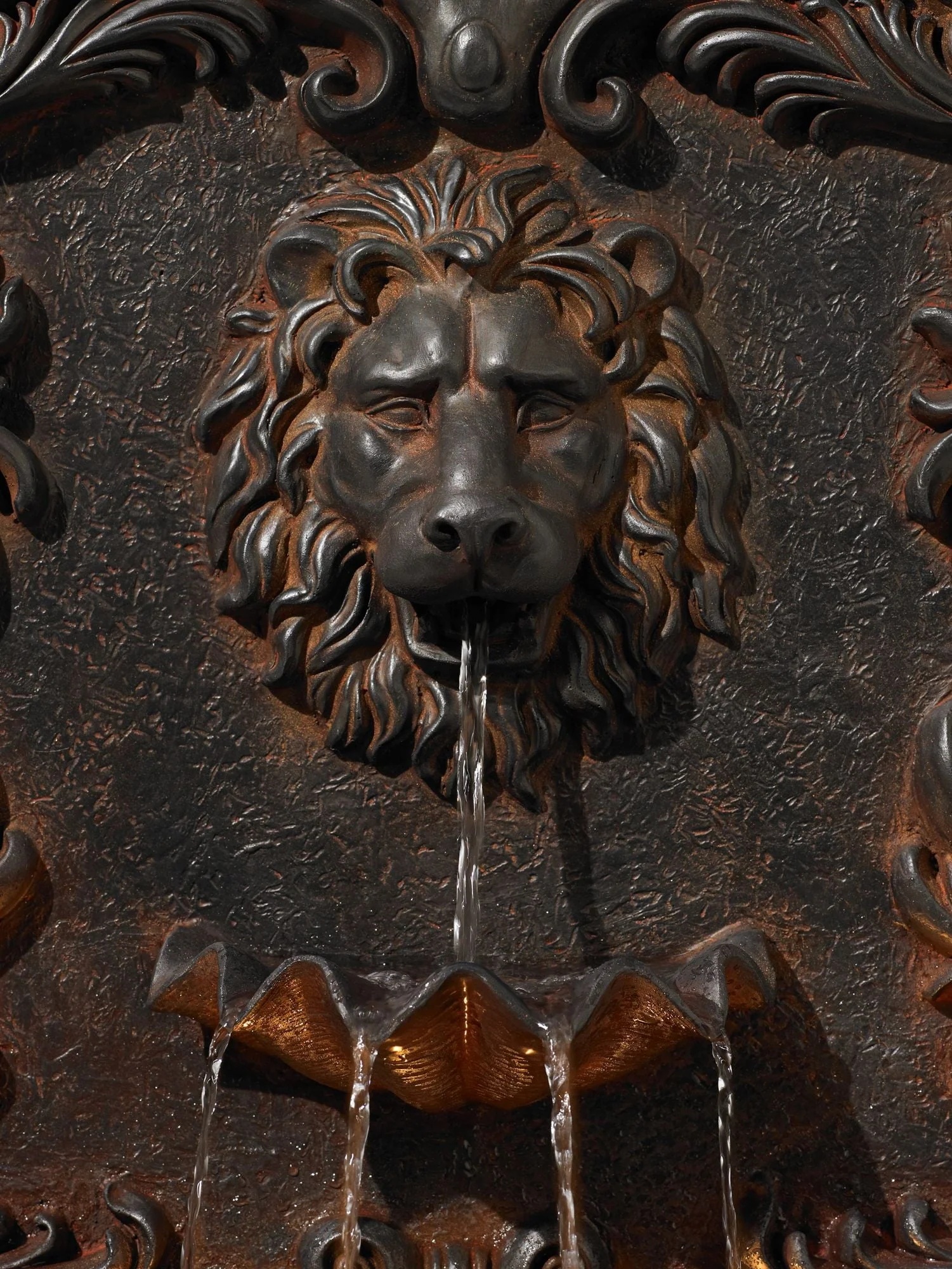John Timberland Imperial Lion Acanthus Rustic Outdoor Floor Wall Water Fountain with LED Light 50" for Yard Garden Patio Home Deck Porch House Balcony - Image 3