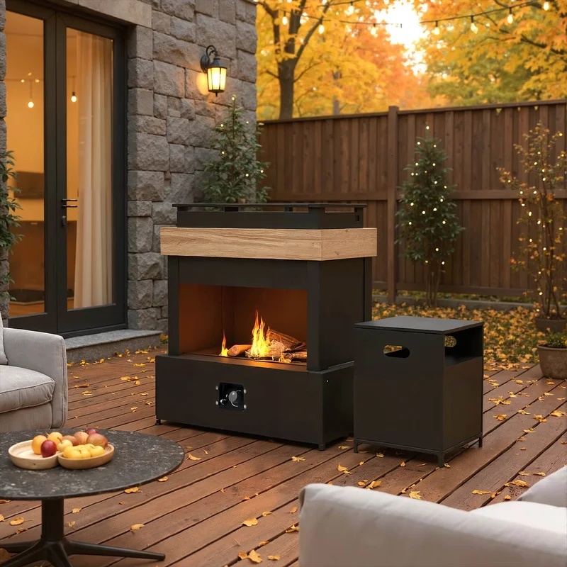 GAZEBETER Outdoor Gas Fireplace, 35" 50000 BTU Patio Gas Fire Pit Propane with Rain Cover, CSA Certified, Adjustable Flame for Deck, Backyard, Balcony - Image 19