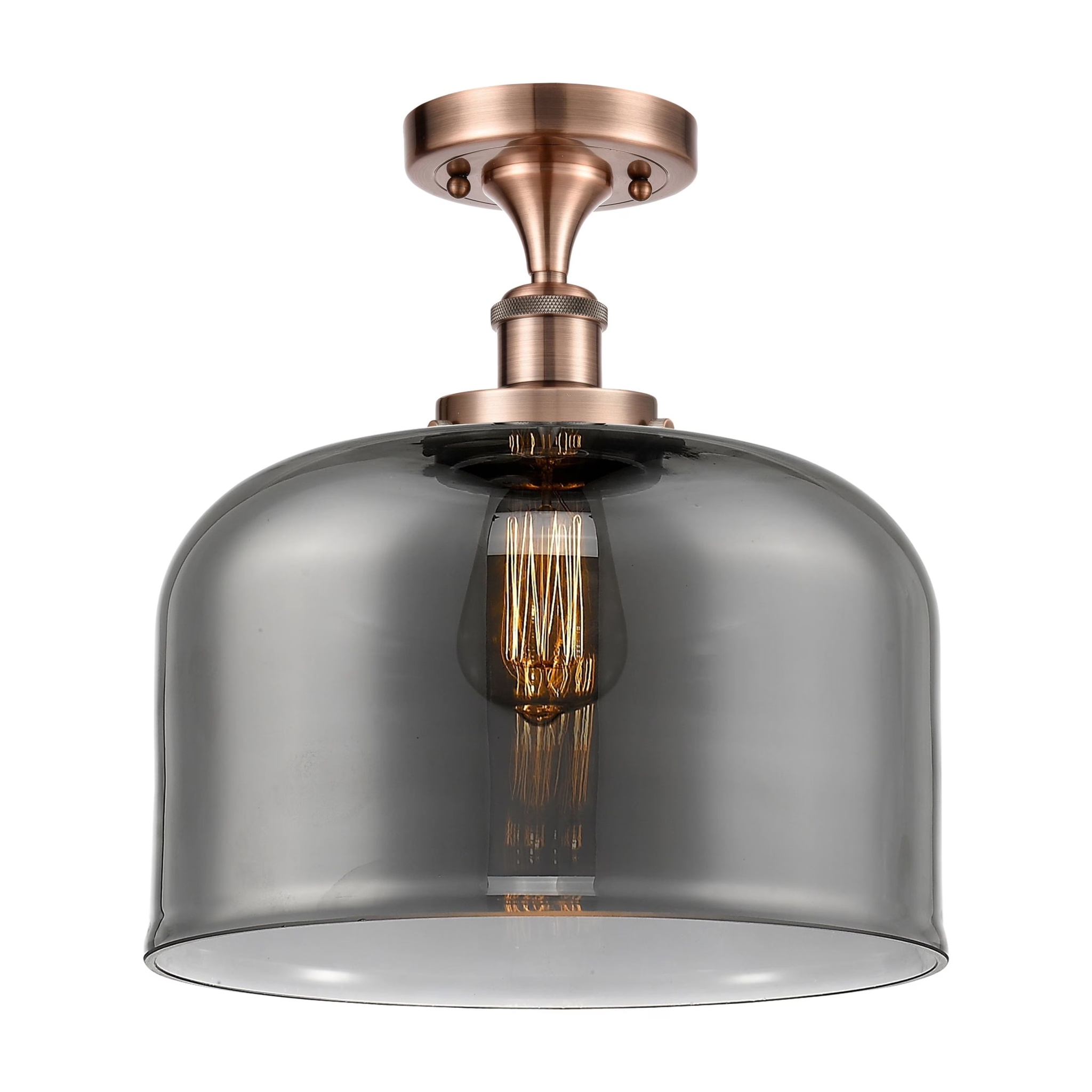 Innovations Lighting Ballston Urban Bell - 1 Light 12" Semi-Flush Mount Brushed Brass/Matte White - Image 16
