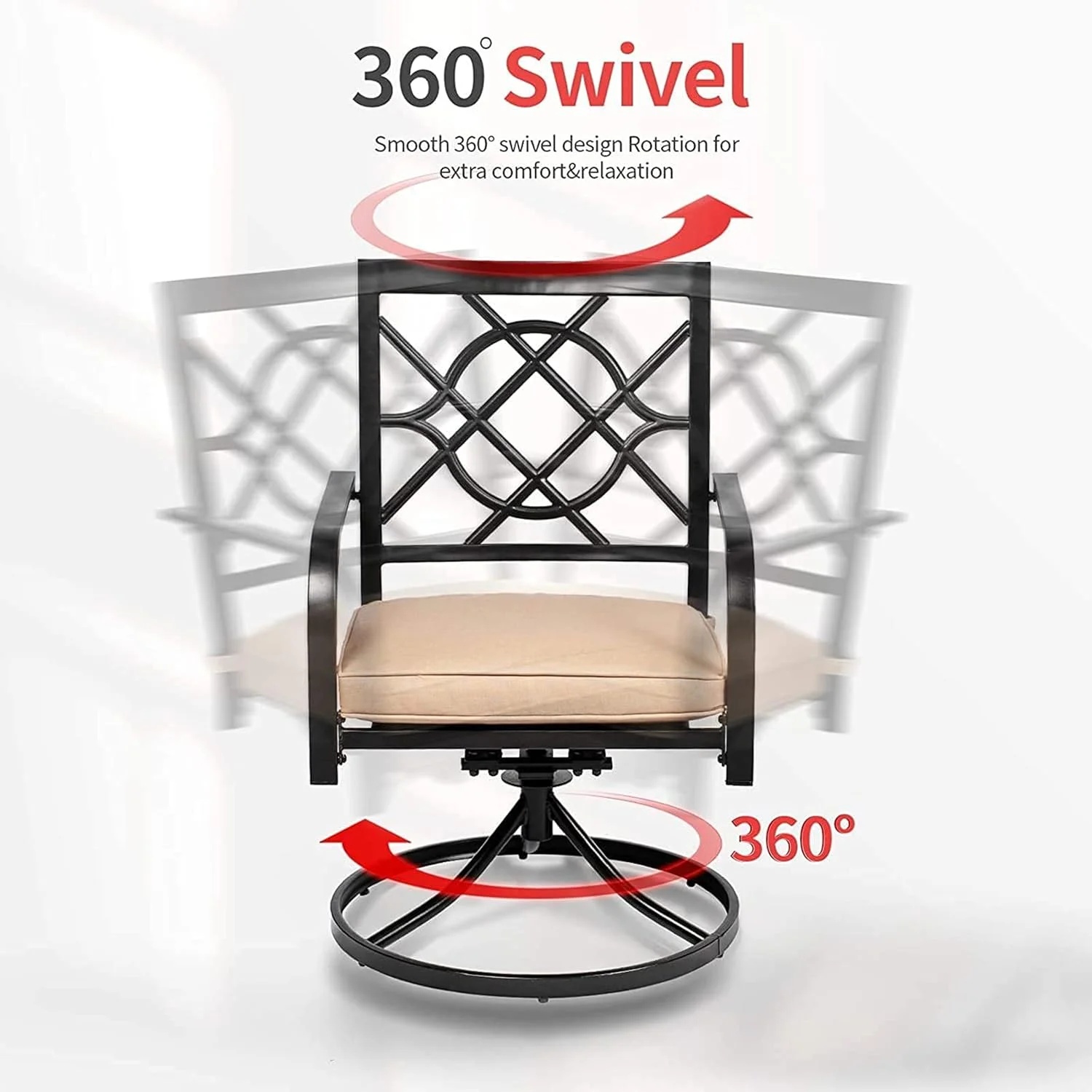 SUNCROWN 7-Piece Outdoor Wrought Iron Chairs and Table Patio Dining Furniture Set - 6 Stackable Metal Chairs, 1 Steel Slat Bistro Table and 1 Brown 9Ft Patio Umbrella for Garden Backyard Deck - Image 41