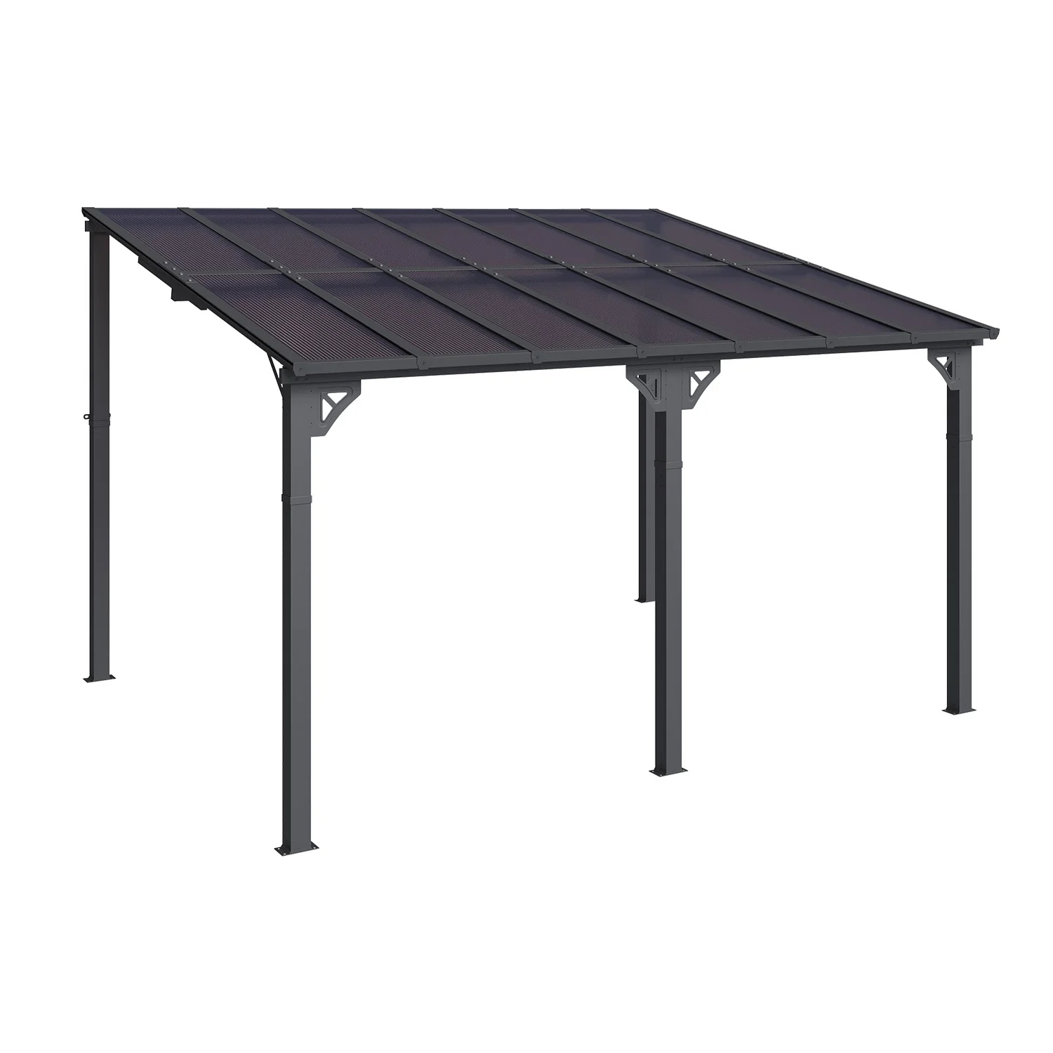 Sumnthink 10'x12' Gazebo for Patio, Gazebo Pergola with Sloped Roof, Large Wall-Mounted Heavy Duty Awnings, for Patio, Deck and Backyard - Image 33
