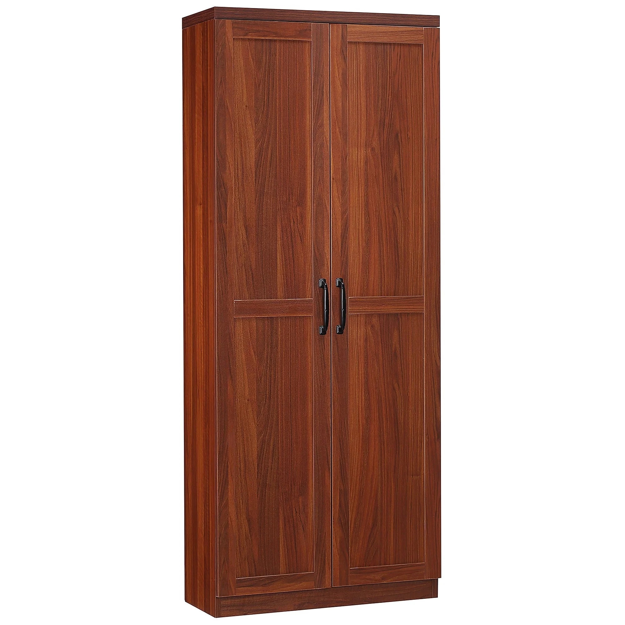 HomCom 2-Door Kitchen Pantry Cabinet Cupboard with 5-Tier Storage Shelves, Brown
