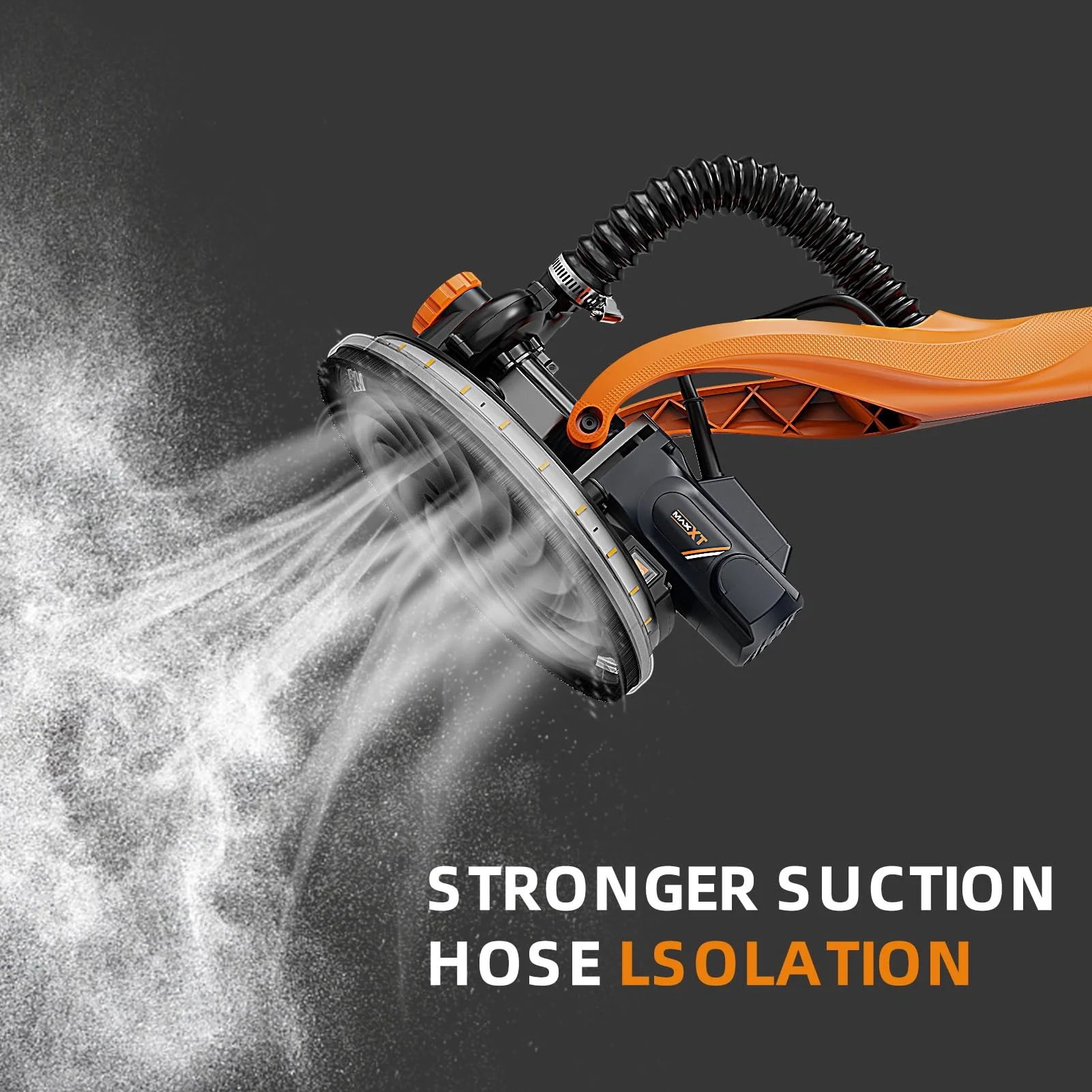Drywall Sander with Vacuum Dust Collection, 6 Variable Speed Foldable Telescopic Electric Wall Sander, Popcorn Ceiling Removal Tool, 1900RPM Power Sander Tool, LED Light, 18Pcs Sanding Discs,Power D - Image 9