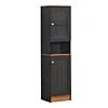 63" Tall Slim Open Shelf Plus Top and Bottom Enclosed Storage Kitchen Pantry in Beech - Image 4