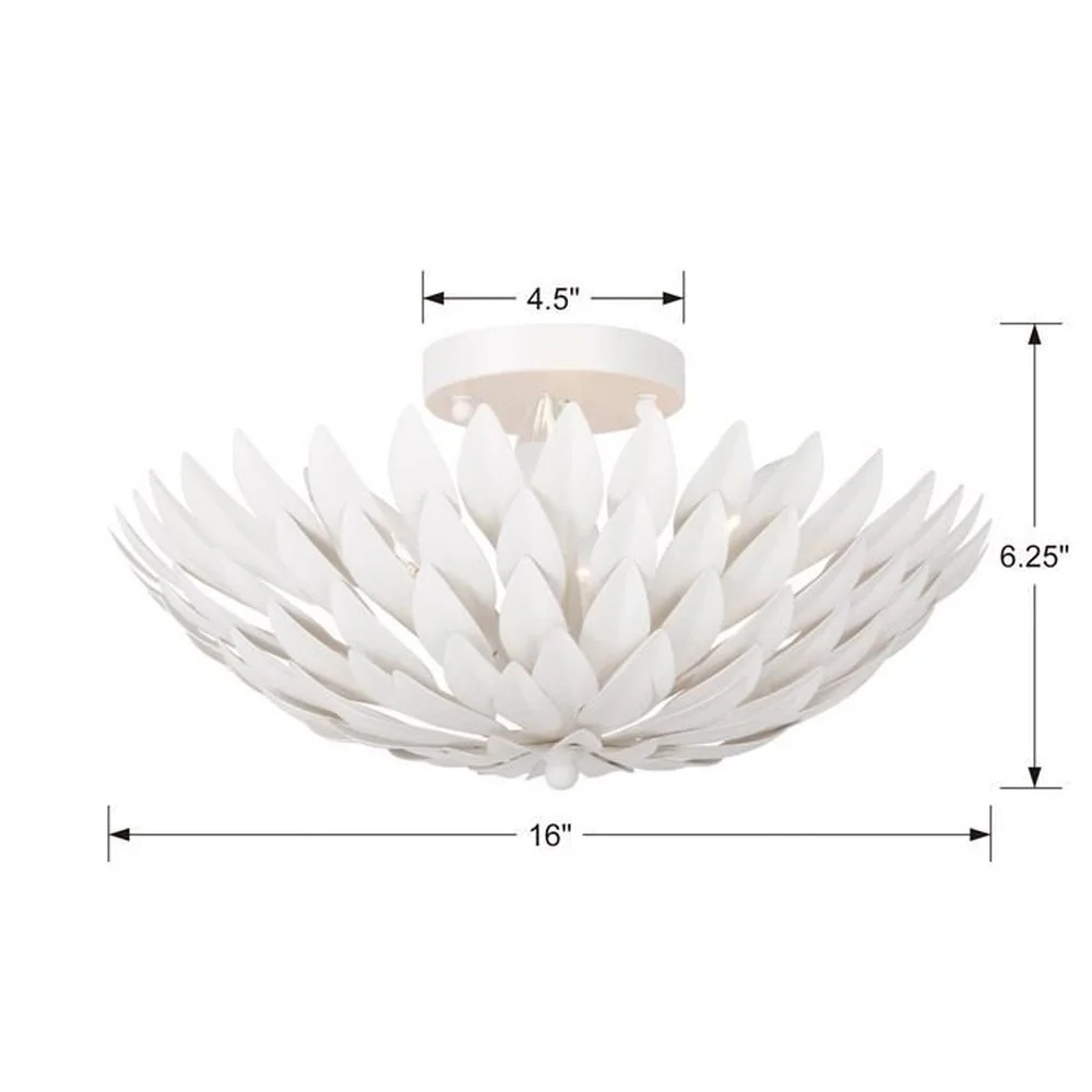 505-MT-Crystorama Lighting-Broche - Four Light Flush Mount in Traditional and Contemporary Style - 16 Inches Wide by 6.25 Inches High-Matte White - Image 8