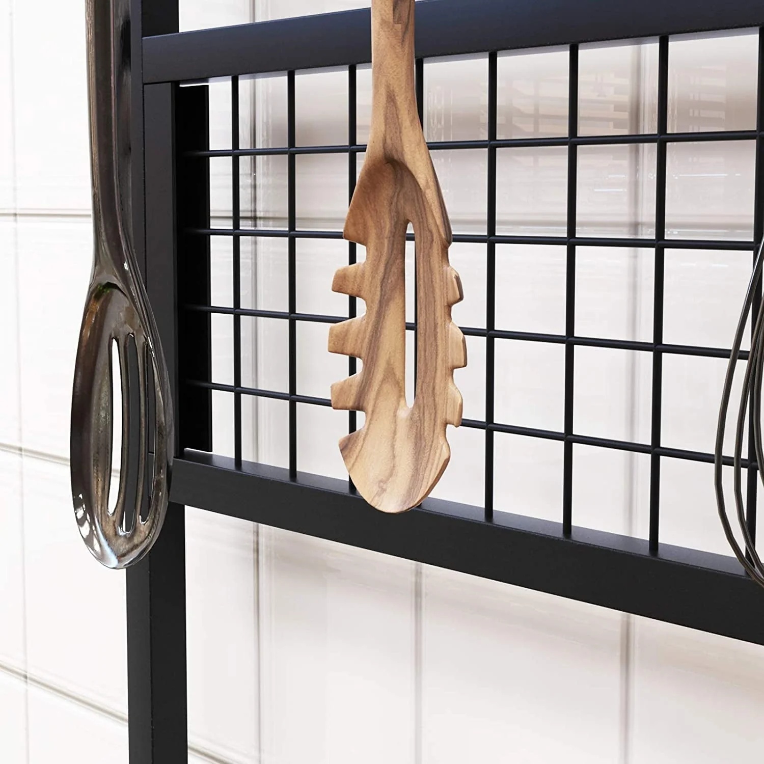 SOGES Kitchen Bakers Racks Kitchen Baker Storage Shelf Rack 3-Tier for Kitchen Standing Racks Brown - Image 4