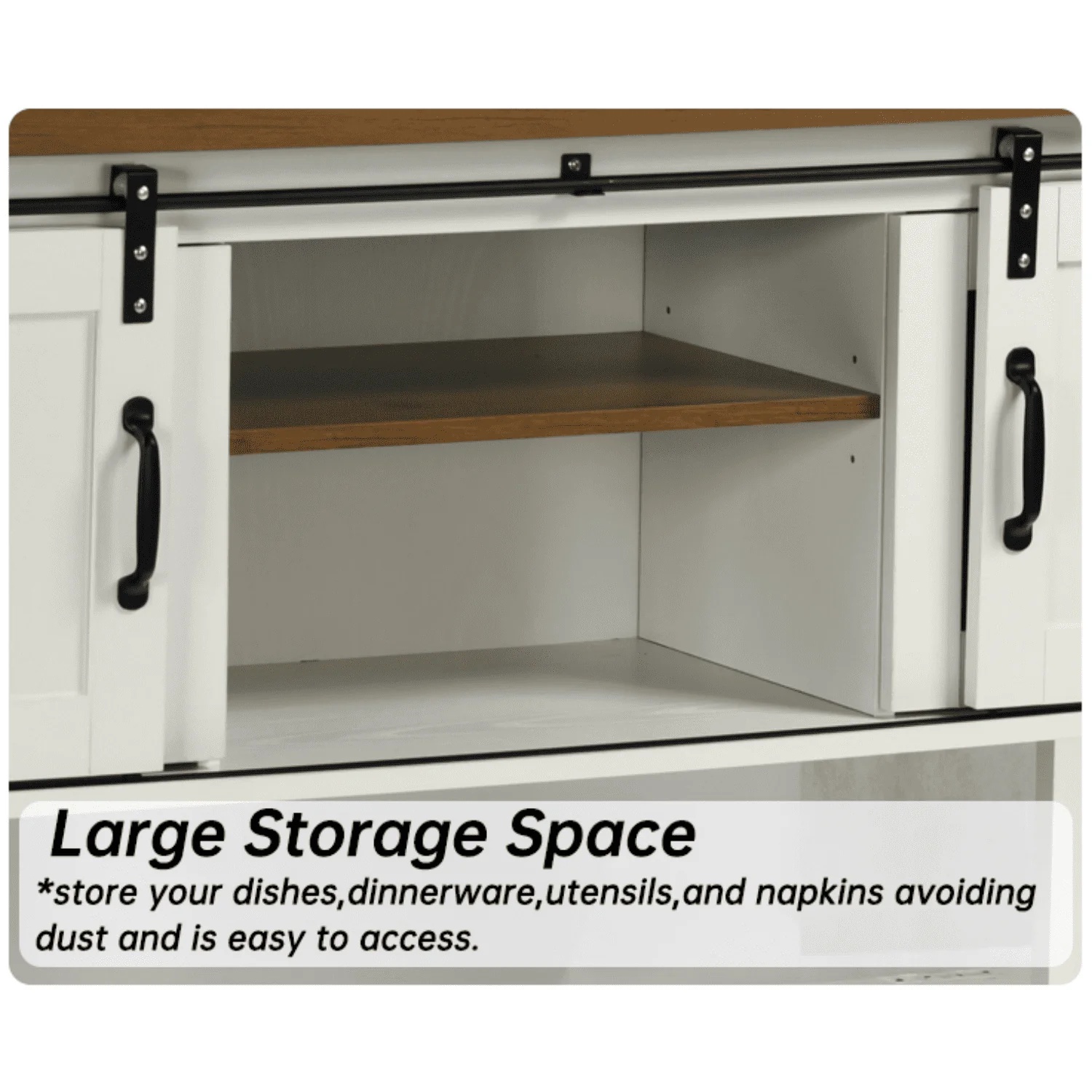 Catrimown 47" Sideboard Buffet Cabinet with Storage, Farmhouse Coffee Bar Cabinet for Living Room Entryway, White - Image 4