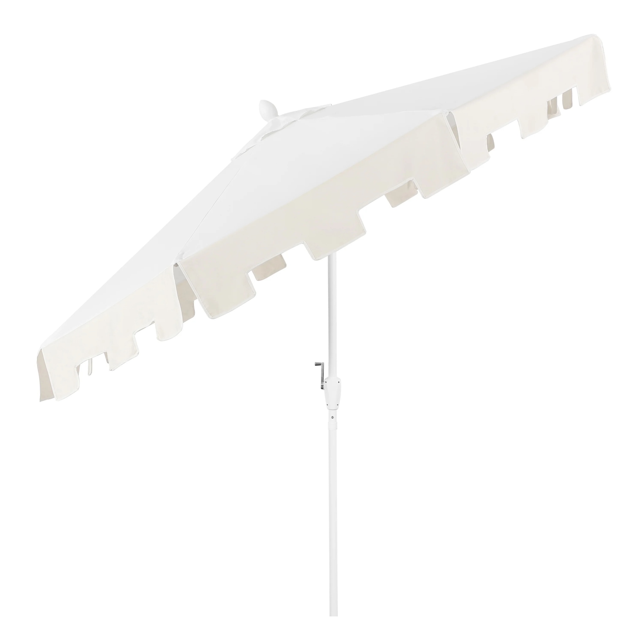 JONATHAN Y Baiona 9 ft. Market Patio Umbrella, Classic Mid-Century with UV Protection, Auto-Tilt, Crank and Wind Vent, White/Coral Pink - Image 25