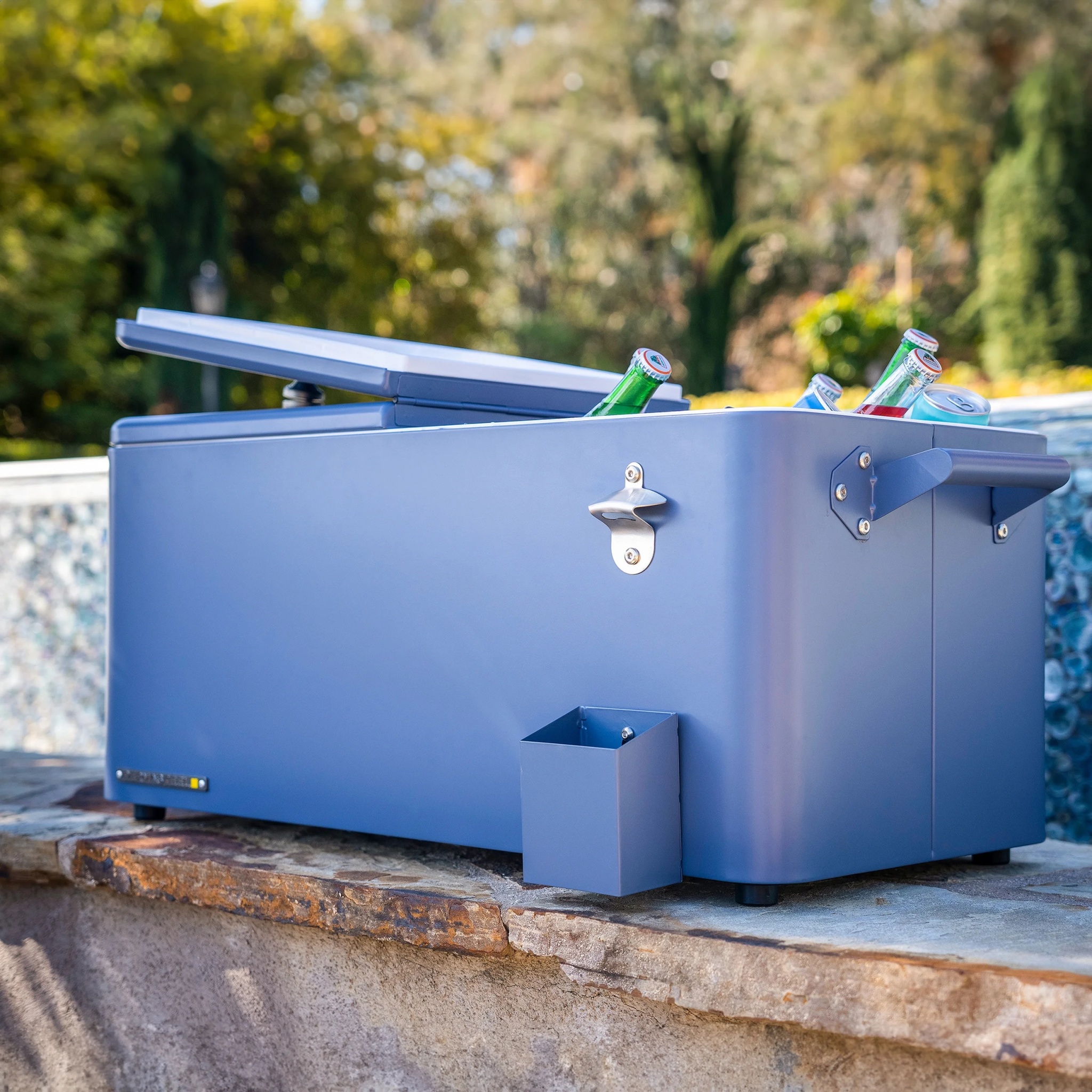 Permasteel 80-Qt Outdoor Steel Patio Cooler with Removable Basin, Rolling Cooler with Wheels, Teal Green - Image 69