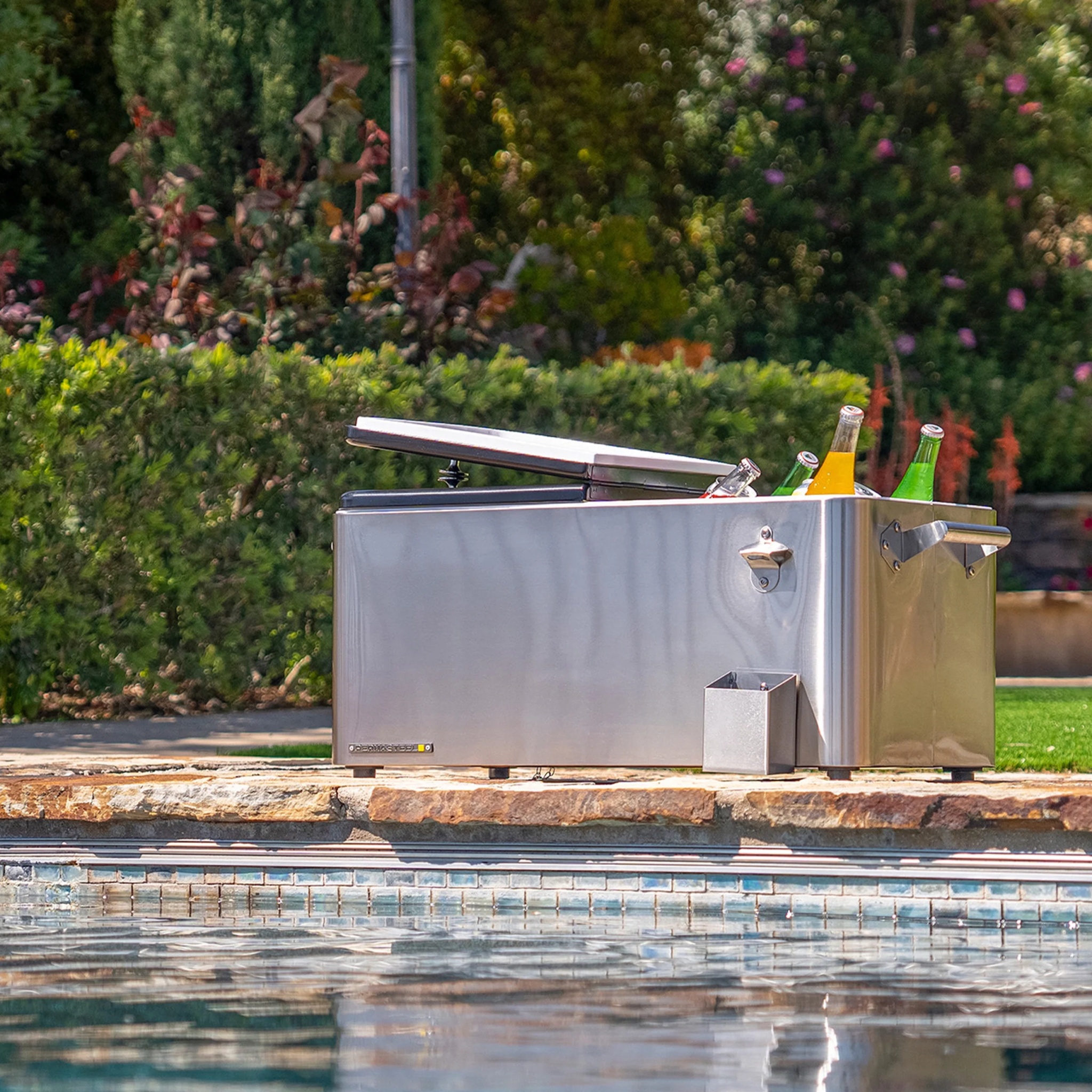 Permasteel 80-Qt Outdoor Steel Patio Cooler with Removable Basin, Rolling Cooler with Wheels, Teal Green - Image 23
