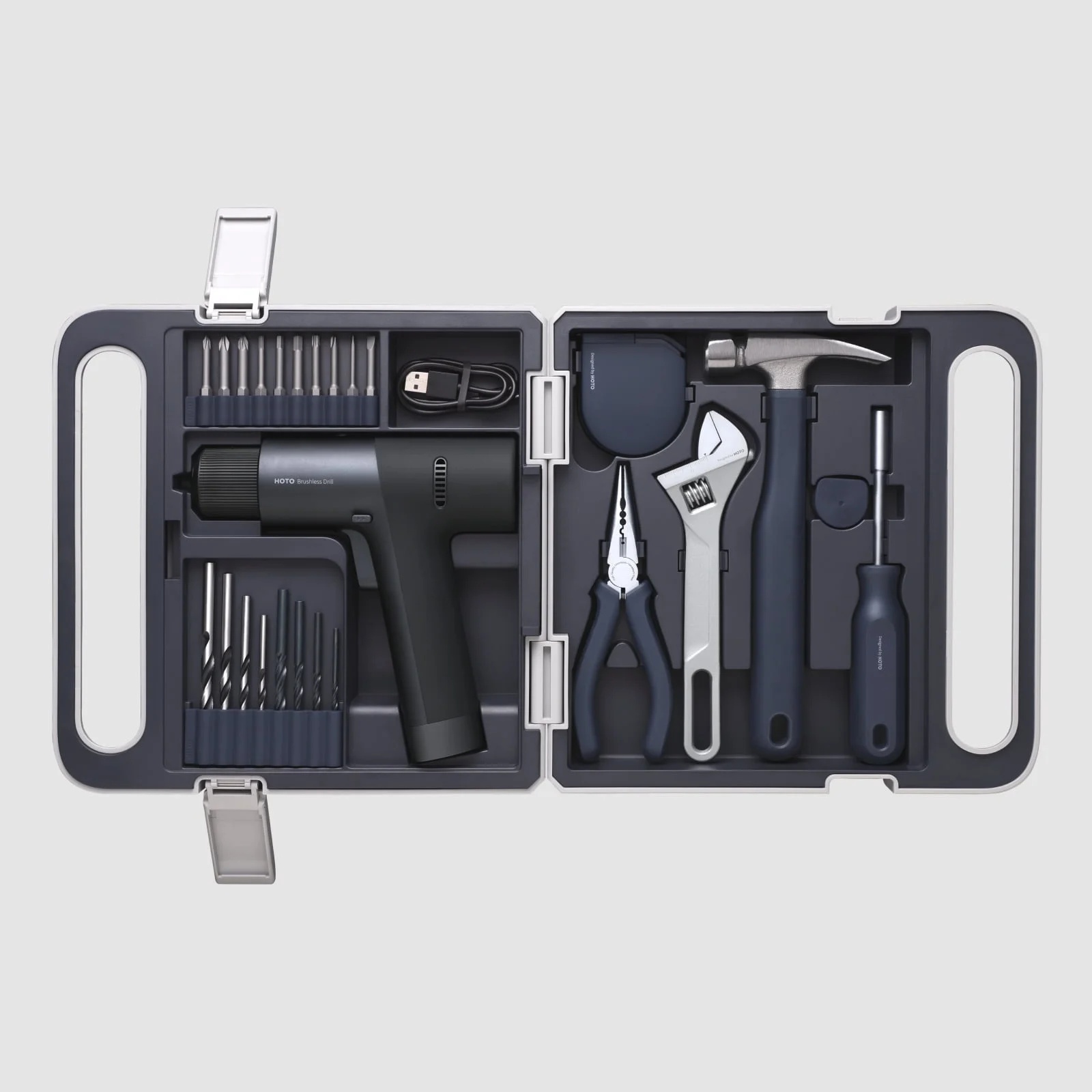 HOTO Cordless Brushless Drill Tool Set, Variable Speed, Hidden Buckle, LED Screen, Intelligent Digital Display, Safe, Exquisite & Practical, High-end Drill Kit for Home/Daily Use - Image 13