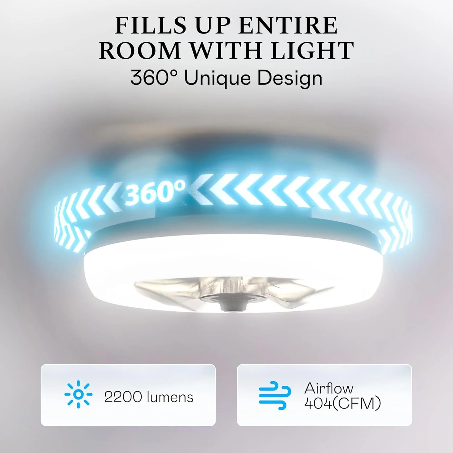 CannonX 14- Low Profile Ceiling Fans with Lights and Remote, Modern Fandelier Ceiling Fan with Light, 6 Speeds, 3 Lighting Modes 3500K-5500K, Flush Mount for Bedroom, LED 2200 Lumens - Image 7
