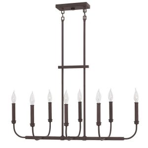 3074KZ-Hinkley Lighting-Alister - Eight Light Linear Chandelier in Traditional-Transitional Style - 33 Inches Wide by 18.5 Inches High-Buckeye Bronze