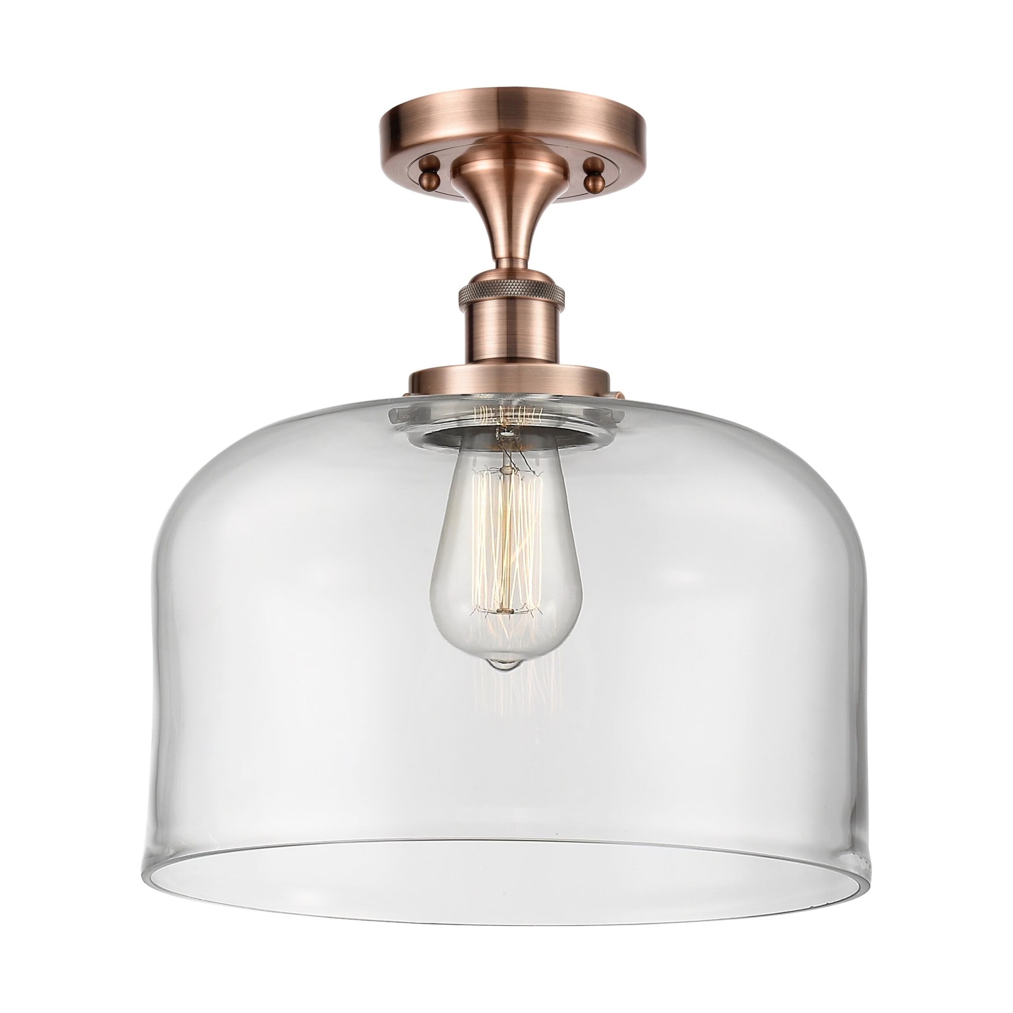 Innovations Lighting Ballston Urban Bell - 1 Light 12" Semi-Flush Mount Brushed Brass/Matte White - Image 9