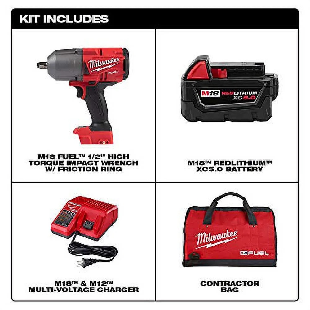 Milwaukee Tool M18 FUEL 1/2 IN. HTIW KIT (1 Battery) W/ BAG - Image 4