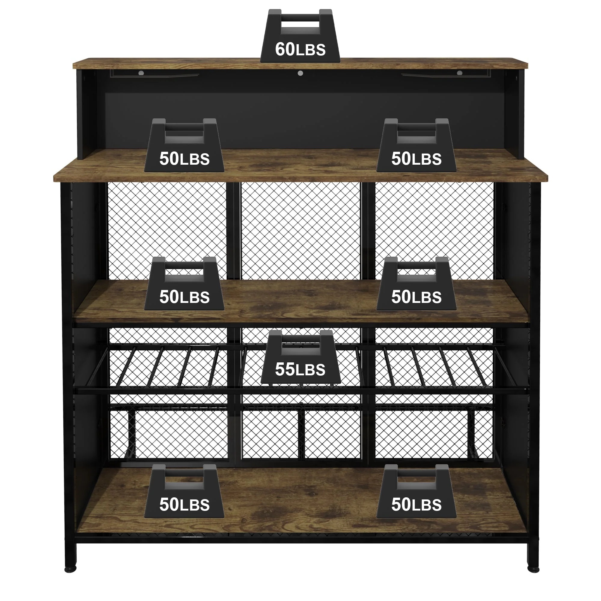 GDLF Home Bar Unit Mini Bar Liquor Bar Table with Storage and Footrest - Image 16